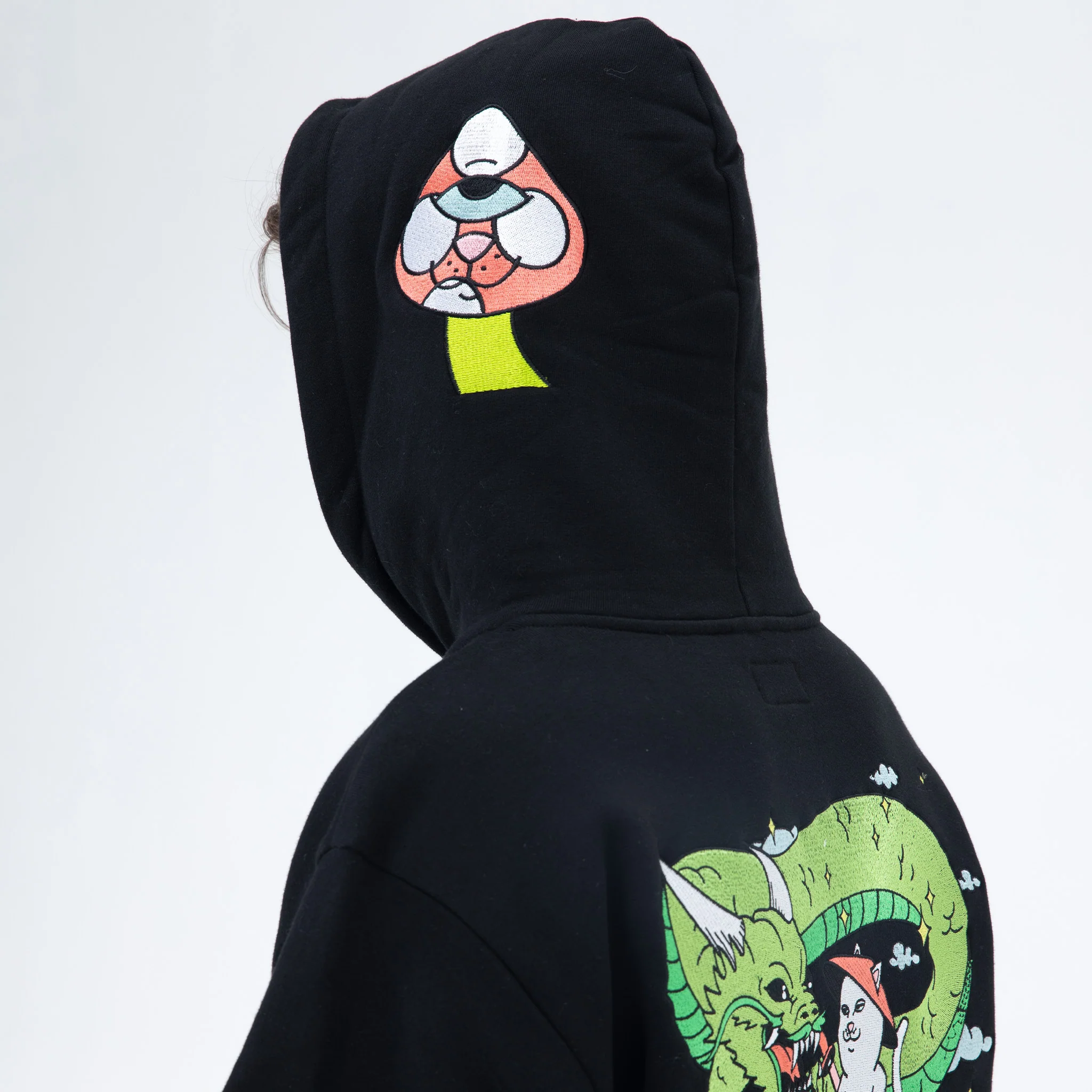 Sensai Embroidered Hoodie (Black) - Image 3