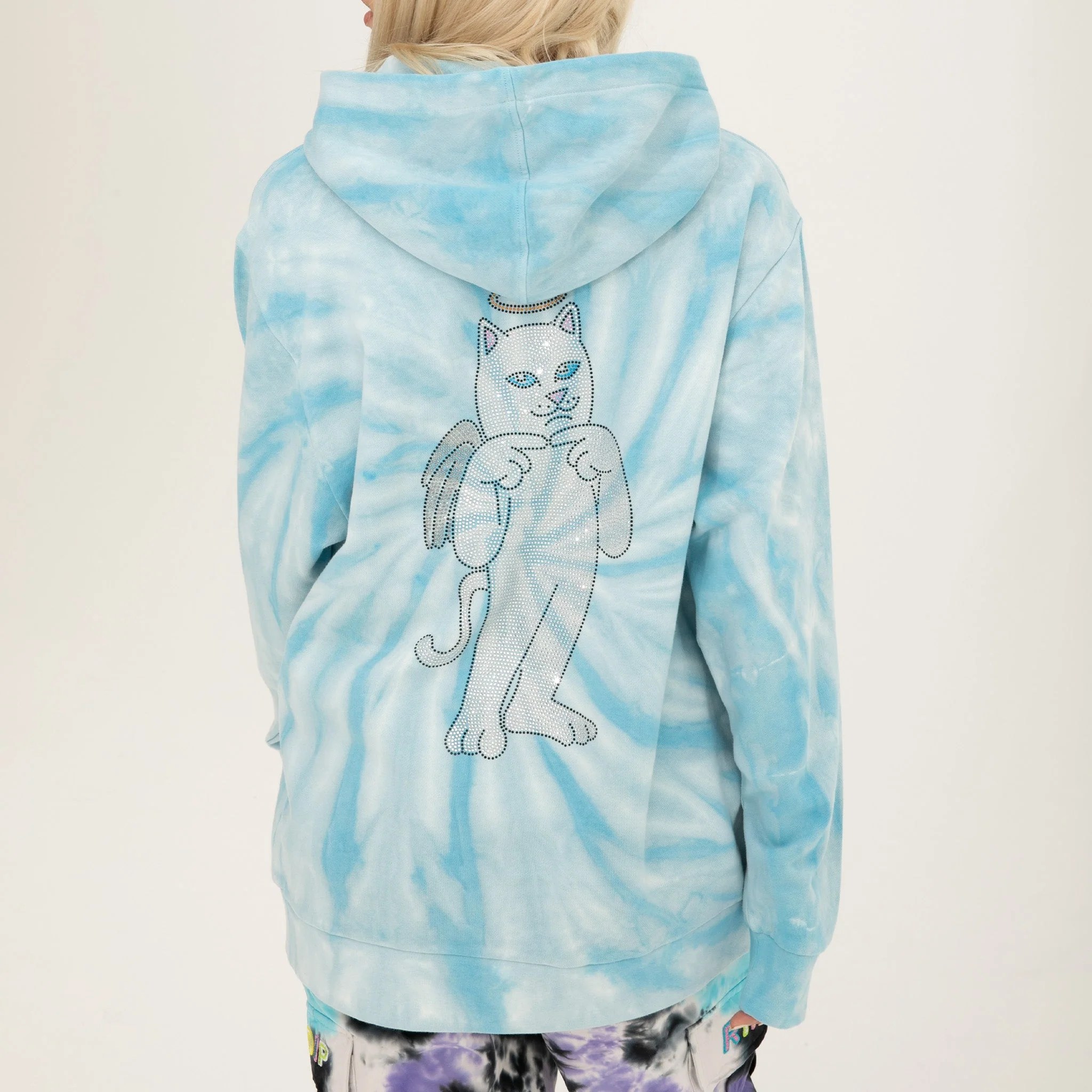 Sent From Heaven Hoodie (Light Blue Spiral Dye) - Image 2
