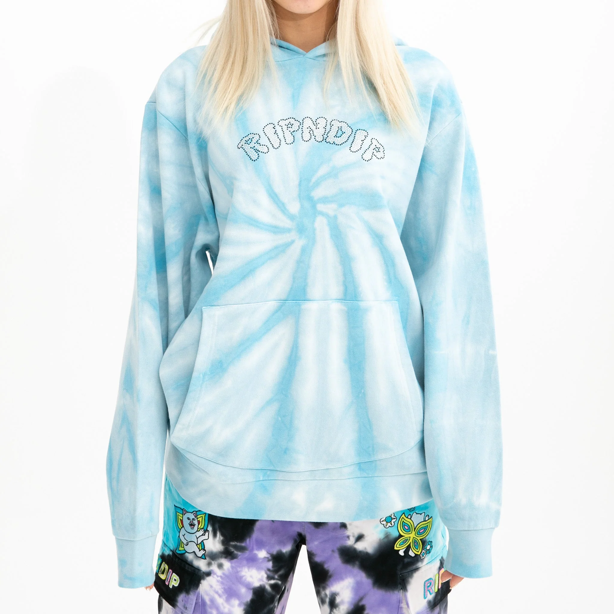Sent From Heaven Hoodie (Light Blue Spiral Dye) - Image 3