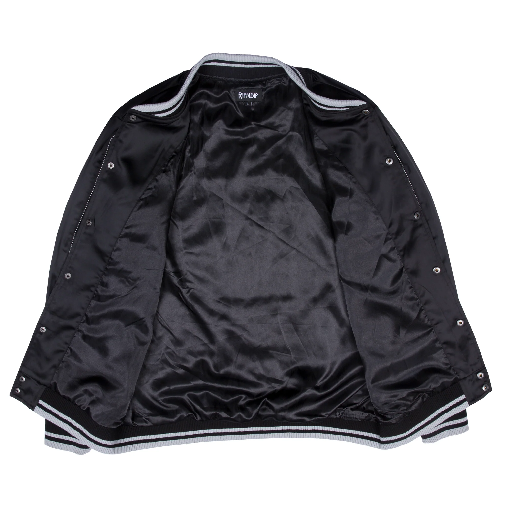 Share Some Love Satin Jacket (Black) - Image 2