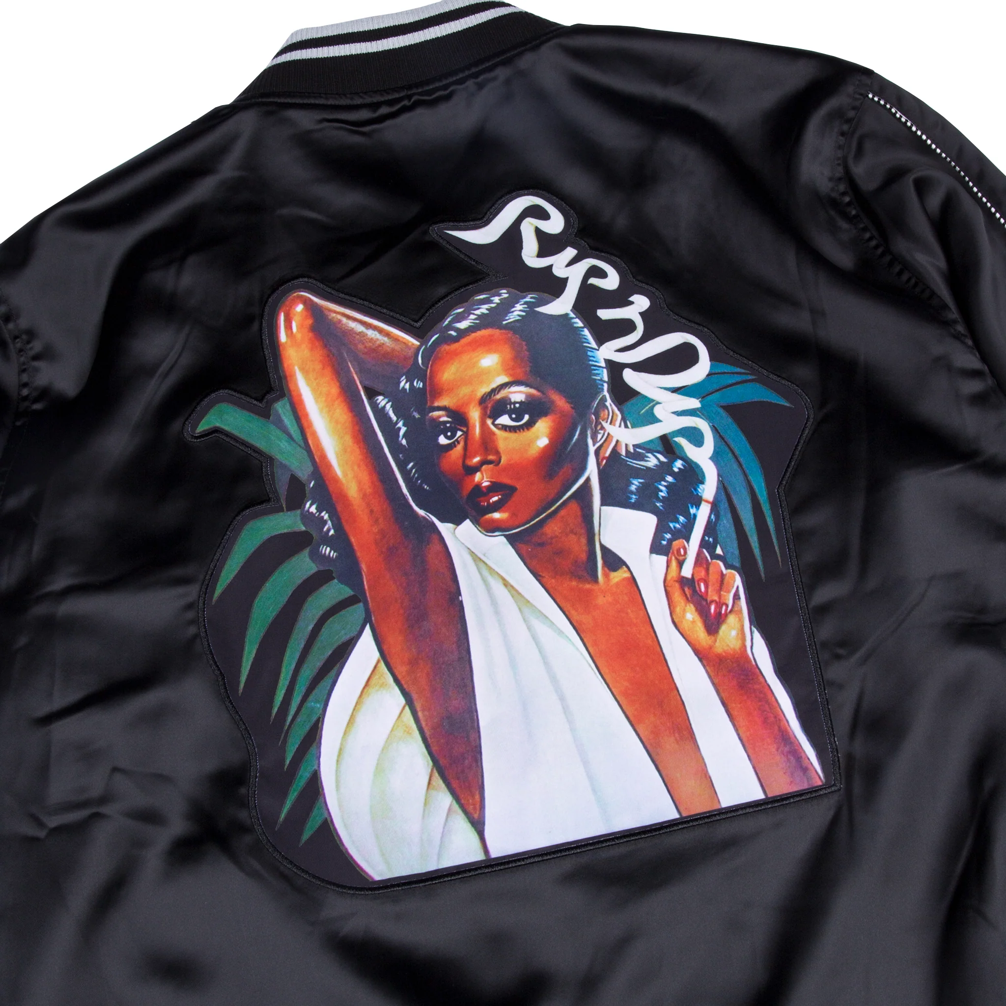 Share Some Love Satin Jacket (Black) - Image 3