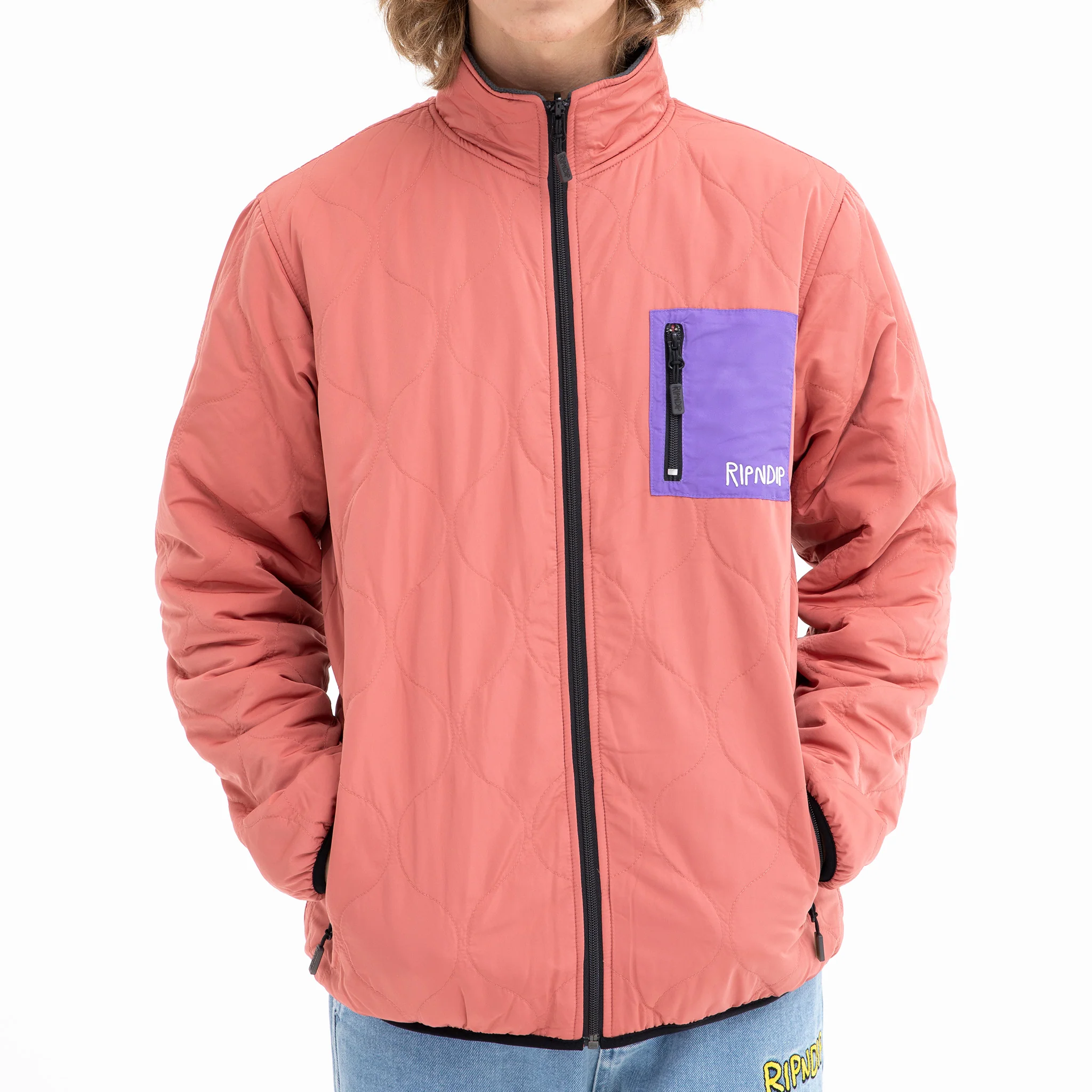 Shmoody Polar Fleece Quilted Reversible Jacket (Clay/Purple) - Image 2