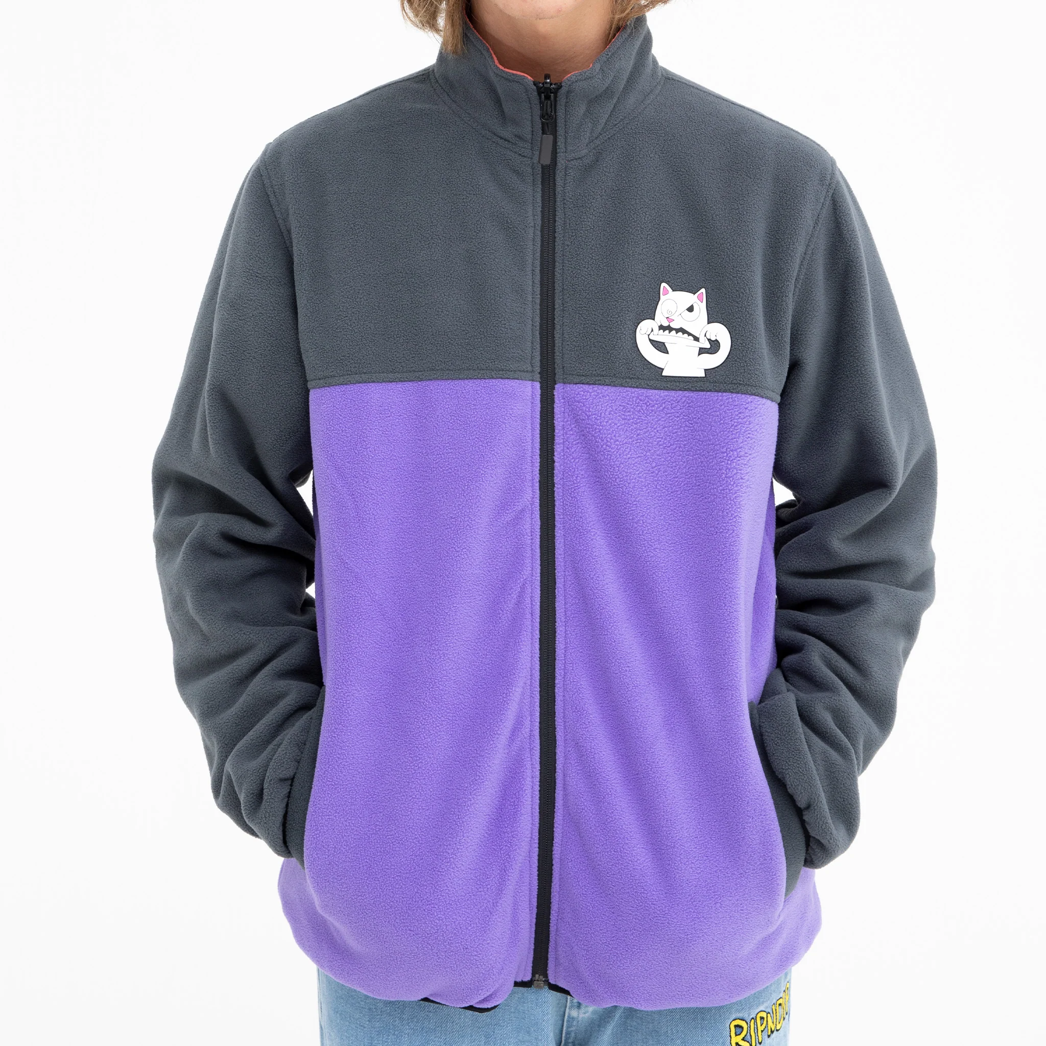 Shmoody Polar Fleece Quilted Reversible Jacket (Clay/Purple) - Image 3