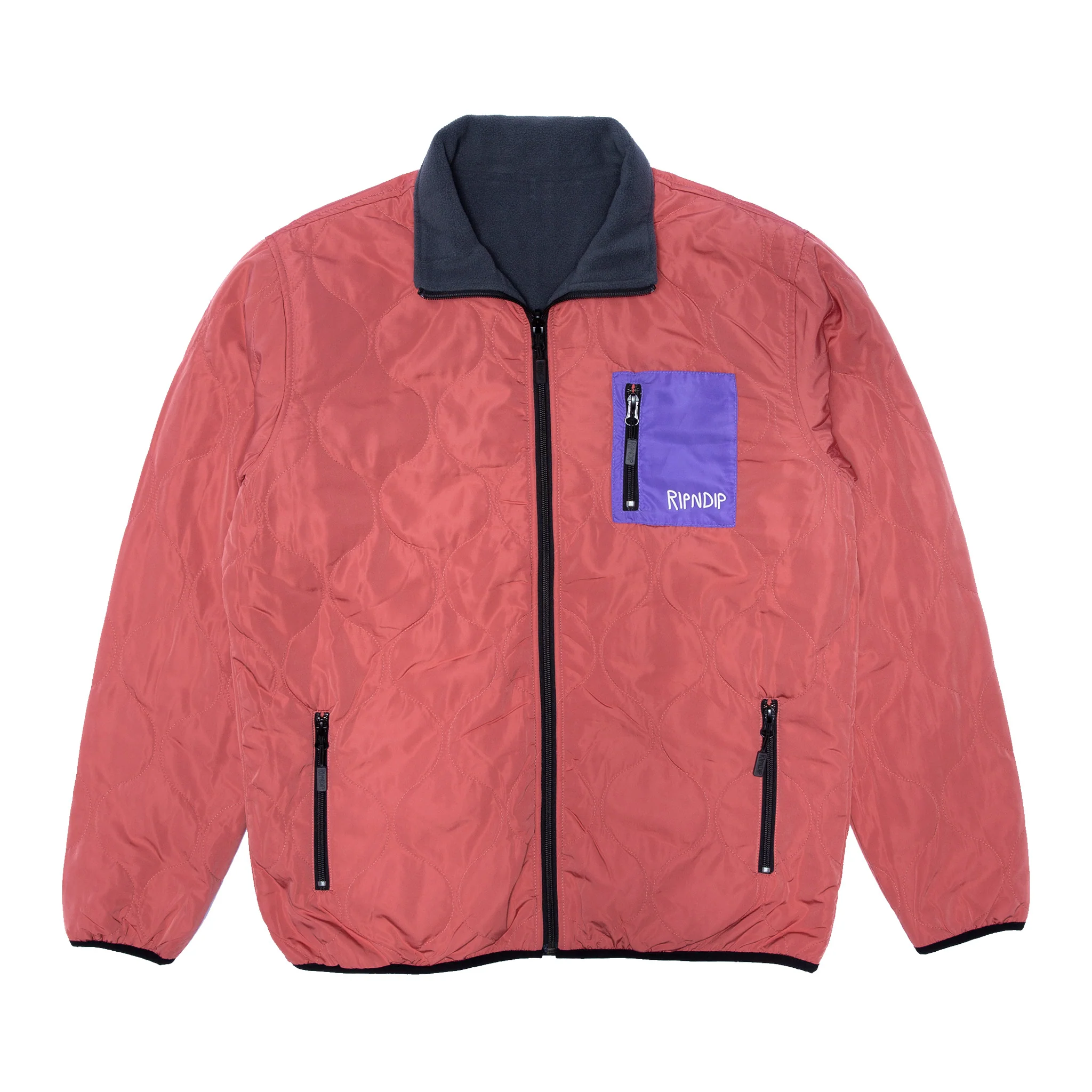 Shmoody Polar Fleece Quilted Reversible Jacket (Clay/Purple) - Image 4
