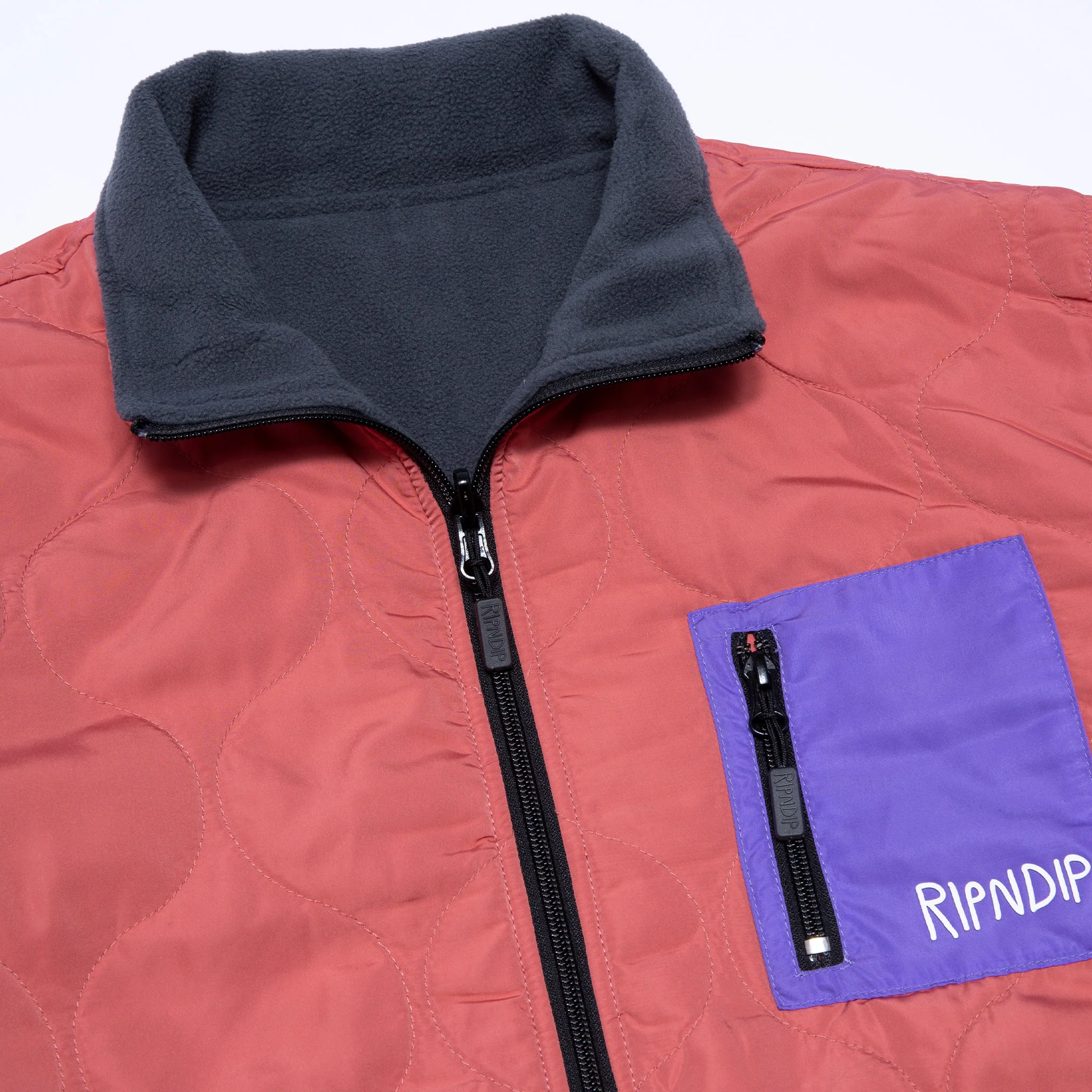 Shmoody Polar Fleece Quilted Reversible Jacket (Clay/Purple) - Image 7