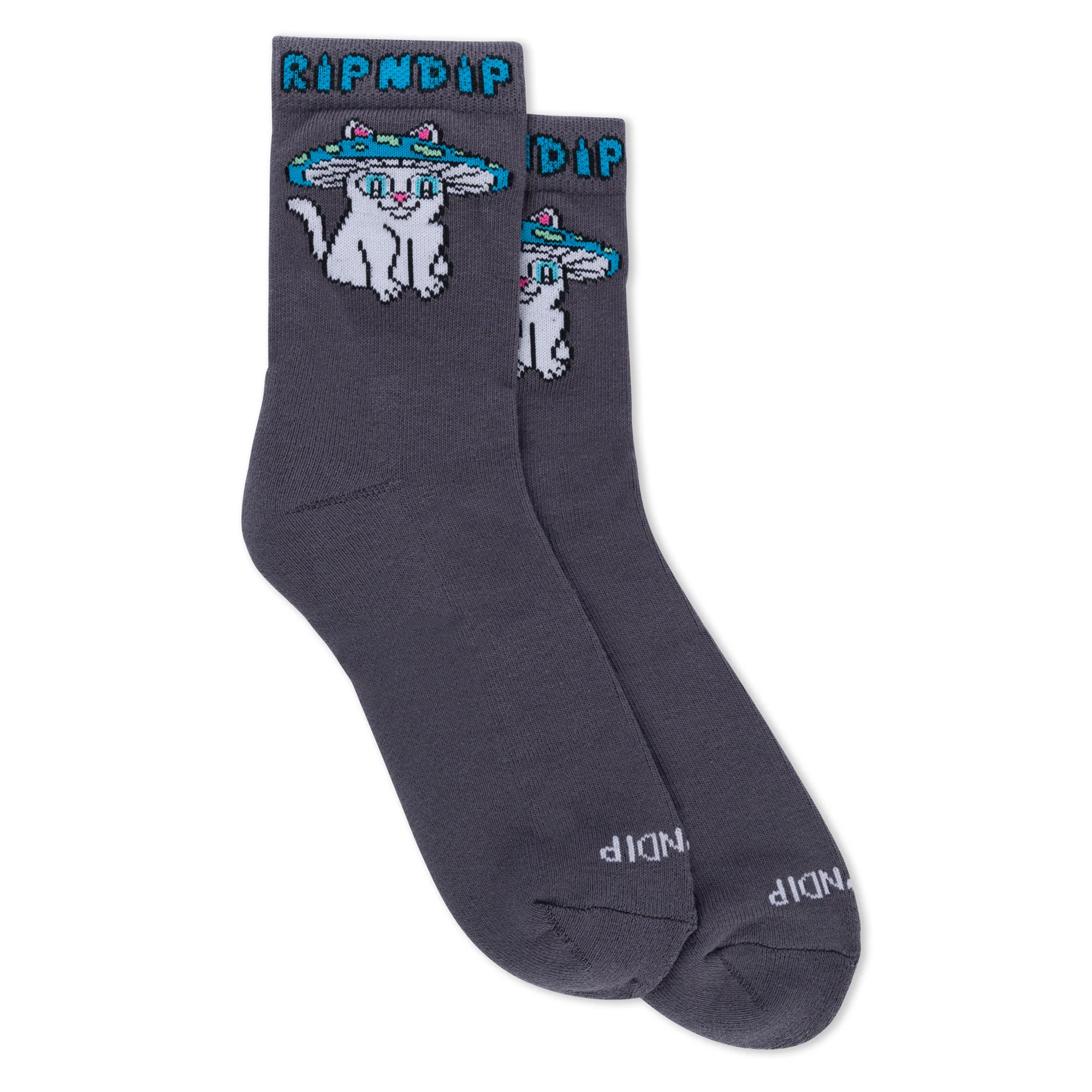 Shroom Cat Socks (Grey)