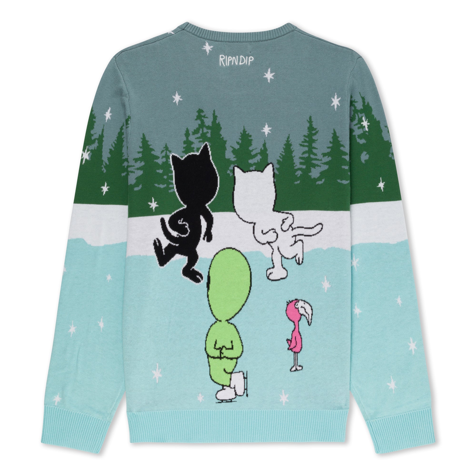 Skating With Friends Knit Sweater (Light Blue) - Image 4