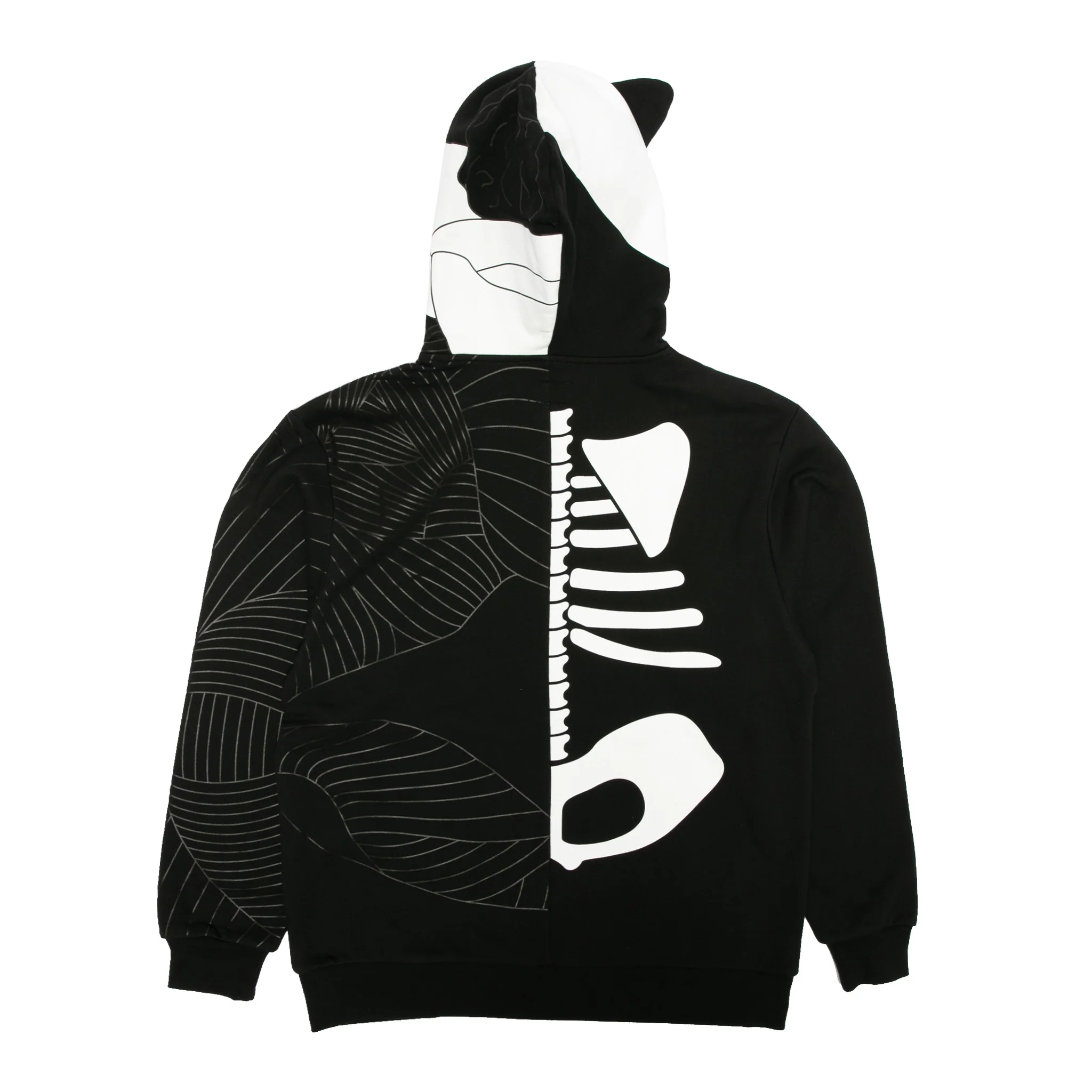 Skelly Anatomy Full Zip Hoodie (Black/White) - Image 6