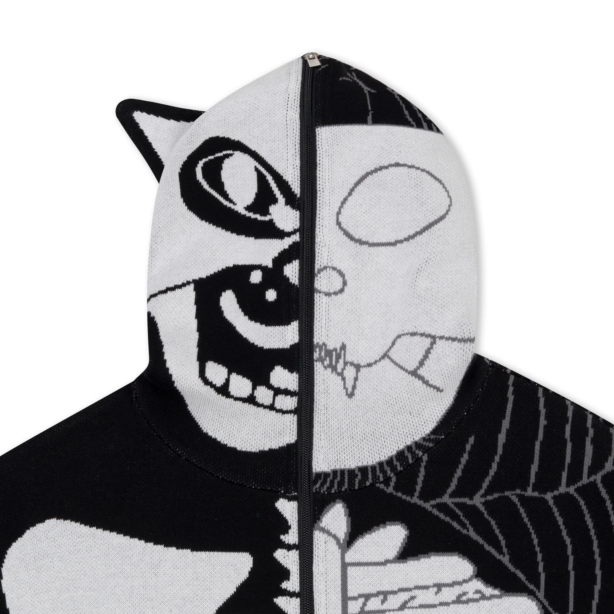 Skelly Nerm Knit Hoodie (Black/White) - Image 4
