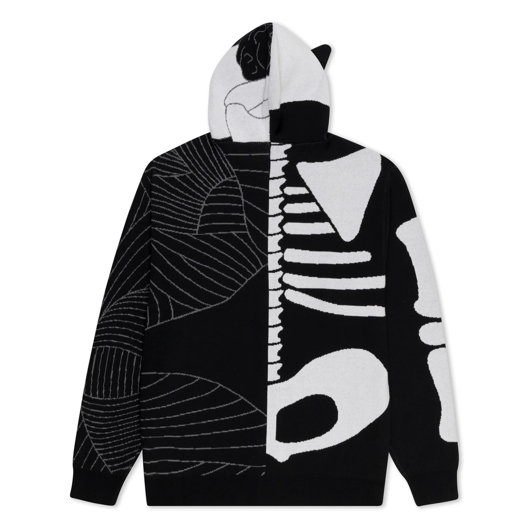 Skelly Nerm Knit Hoodie (Black/White) - Image 5
