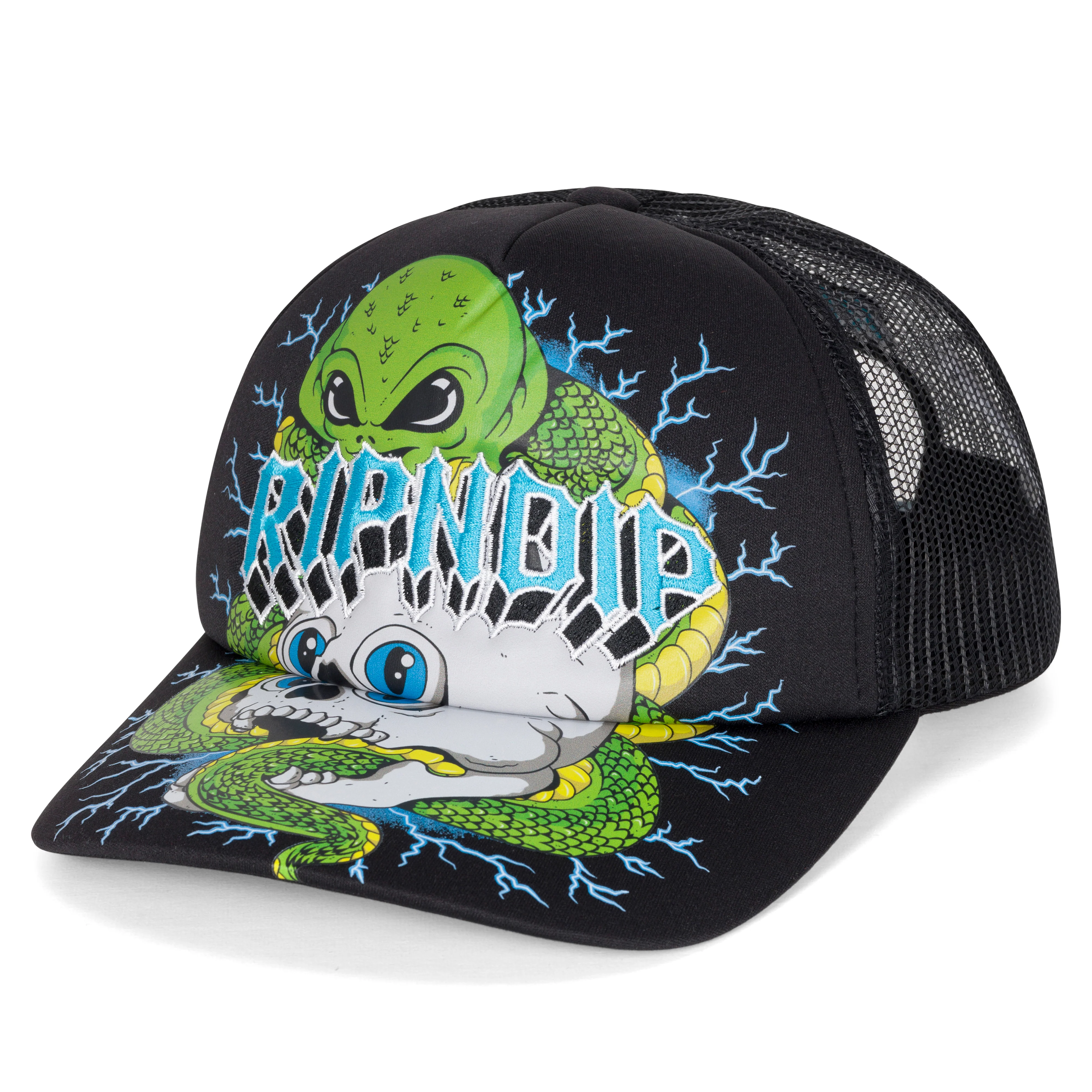 Skull and Bones Trucker Hat (Black) - Image 4