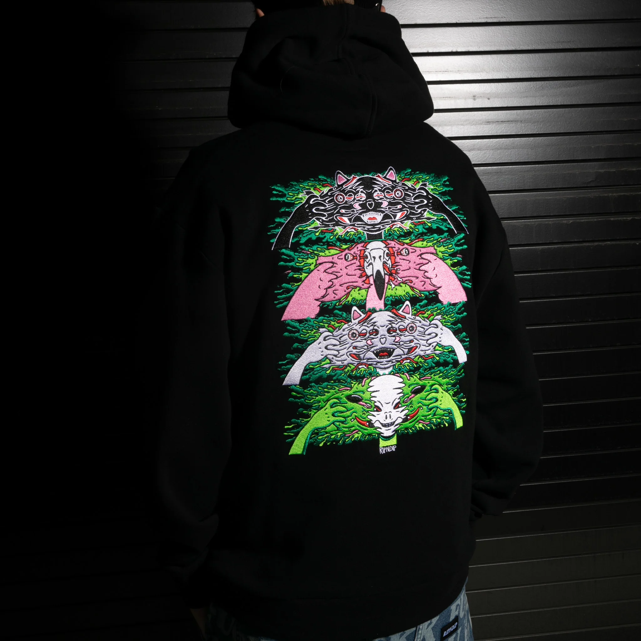 Skull Face Hoodie (Black) - Image 4