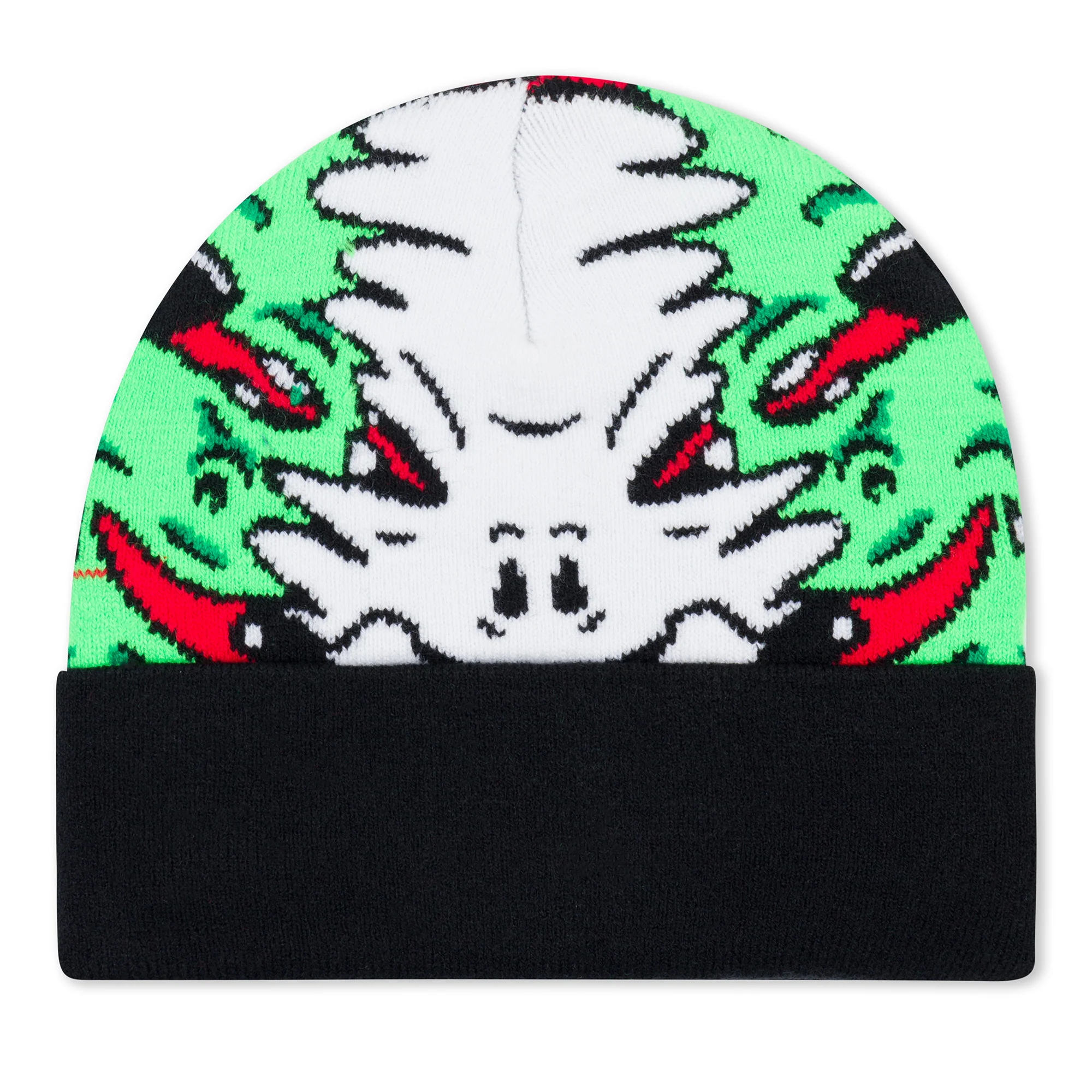Skull Face Knit Beanie (Black) - Image 3