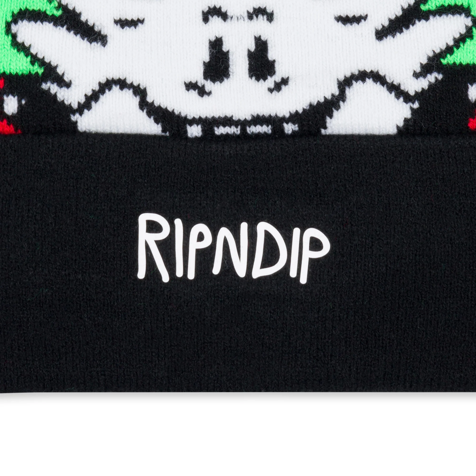 Skull Face Knit Beanie (Black) - Image 4