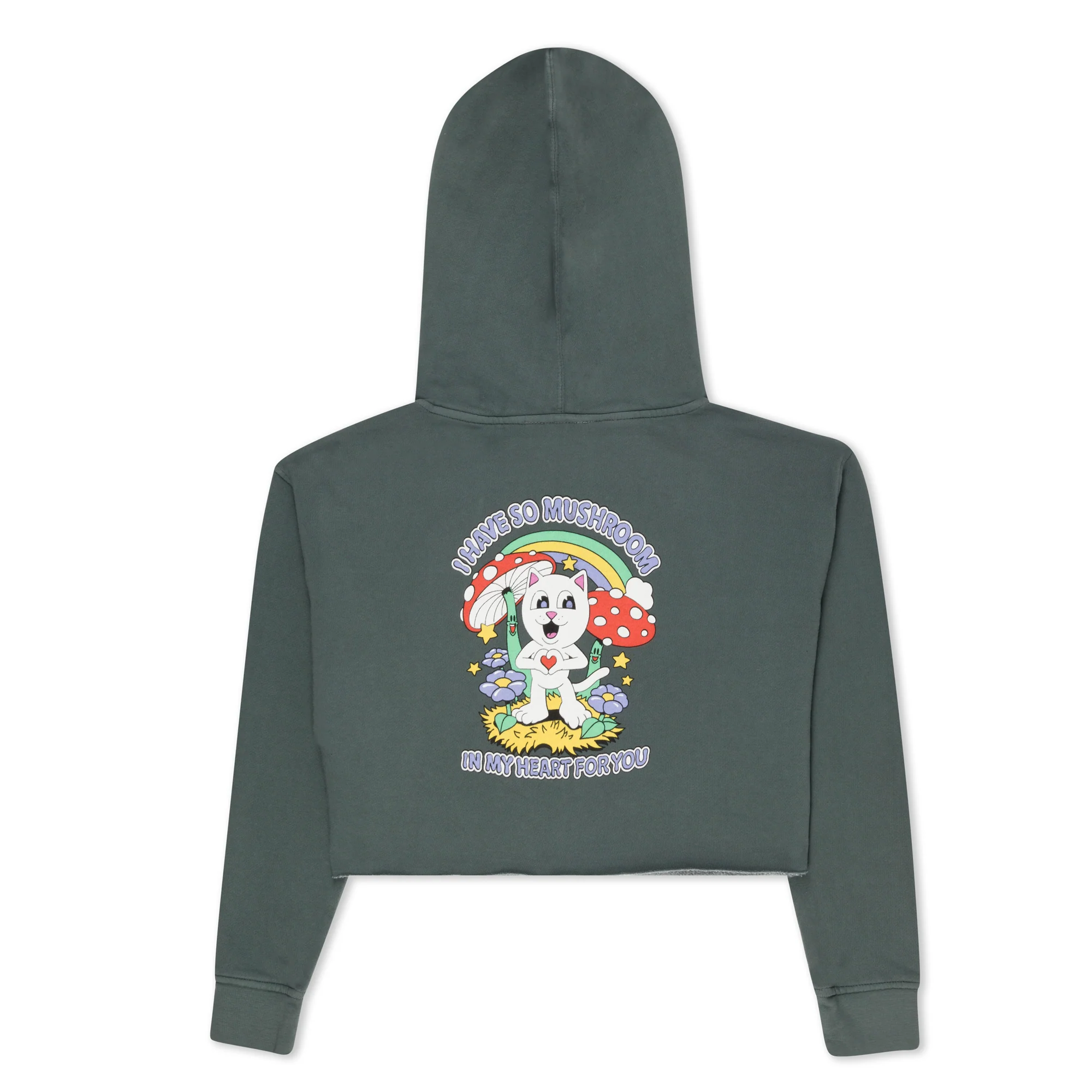 So Mushroom Cropped Hoodie (Charcoal) - Image 2