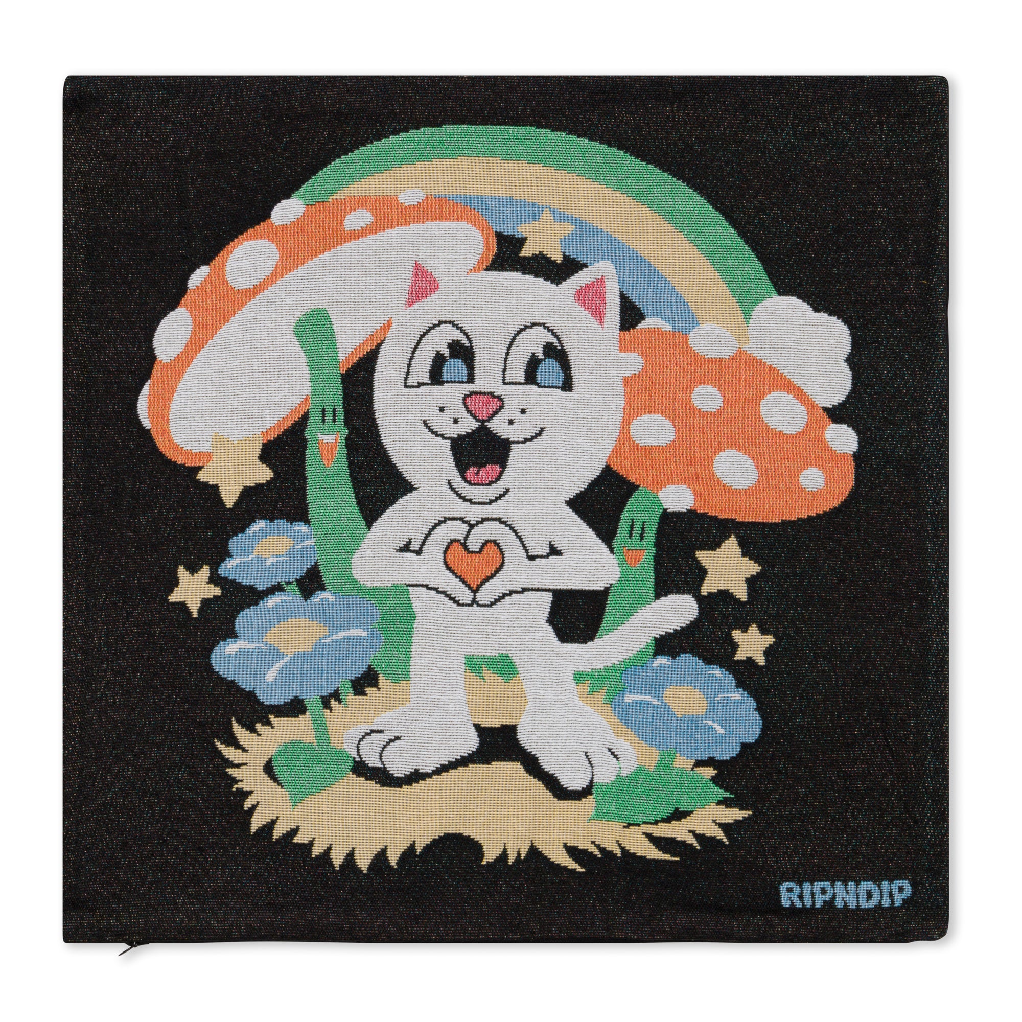 So Mushroom Pillow Cover (Black)
