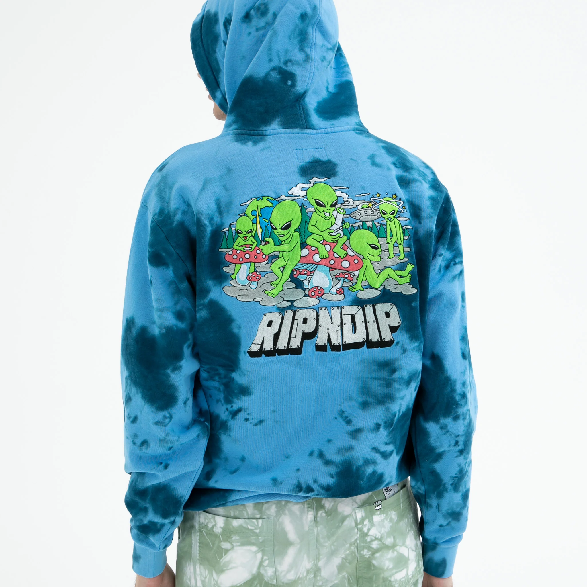 Space Gang Hoodie (Navy Lightning Wash) - Image 3