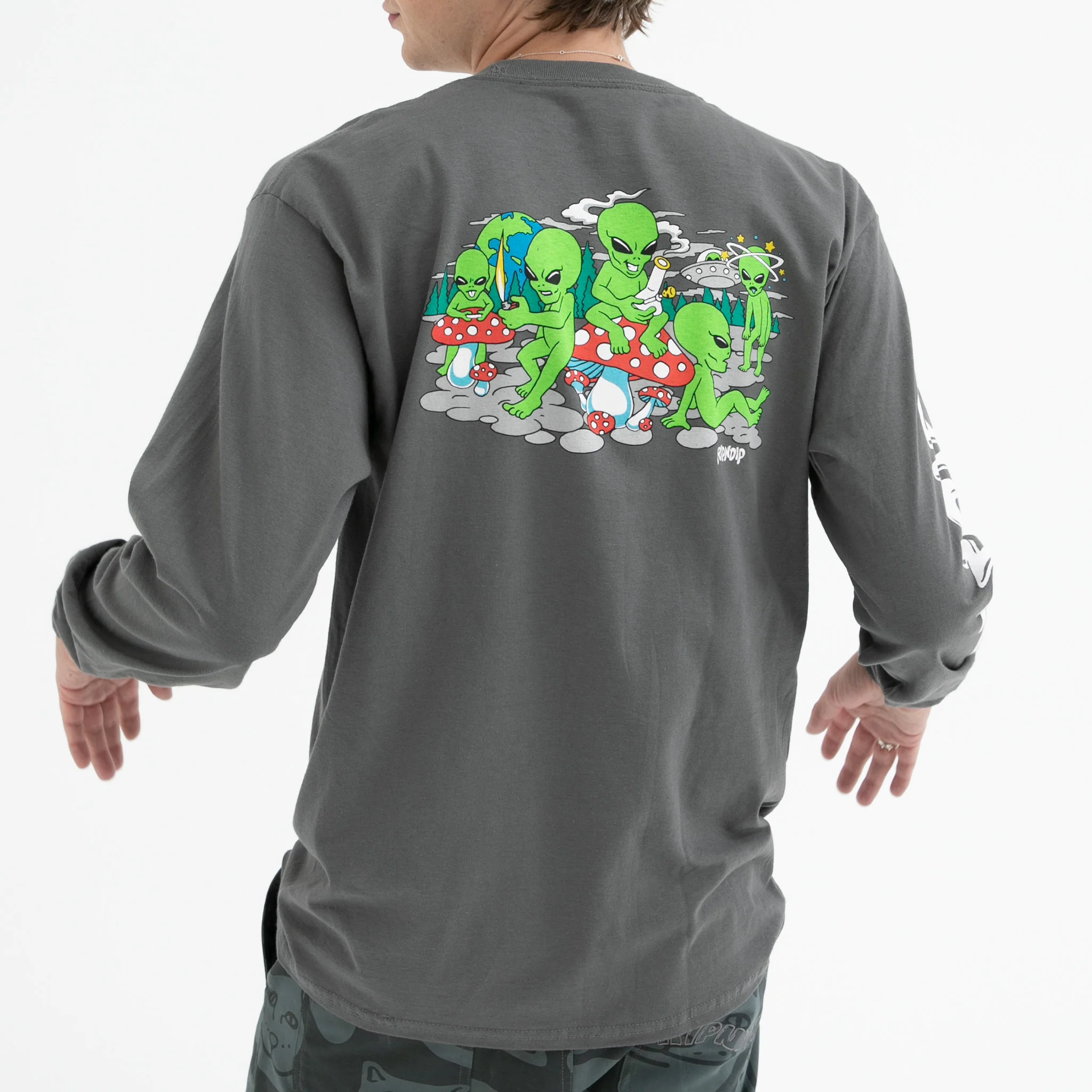 Space Gang Long Sleeve (Charcoal) - Image 2