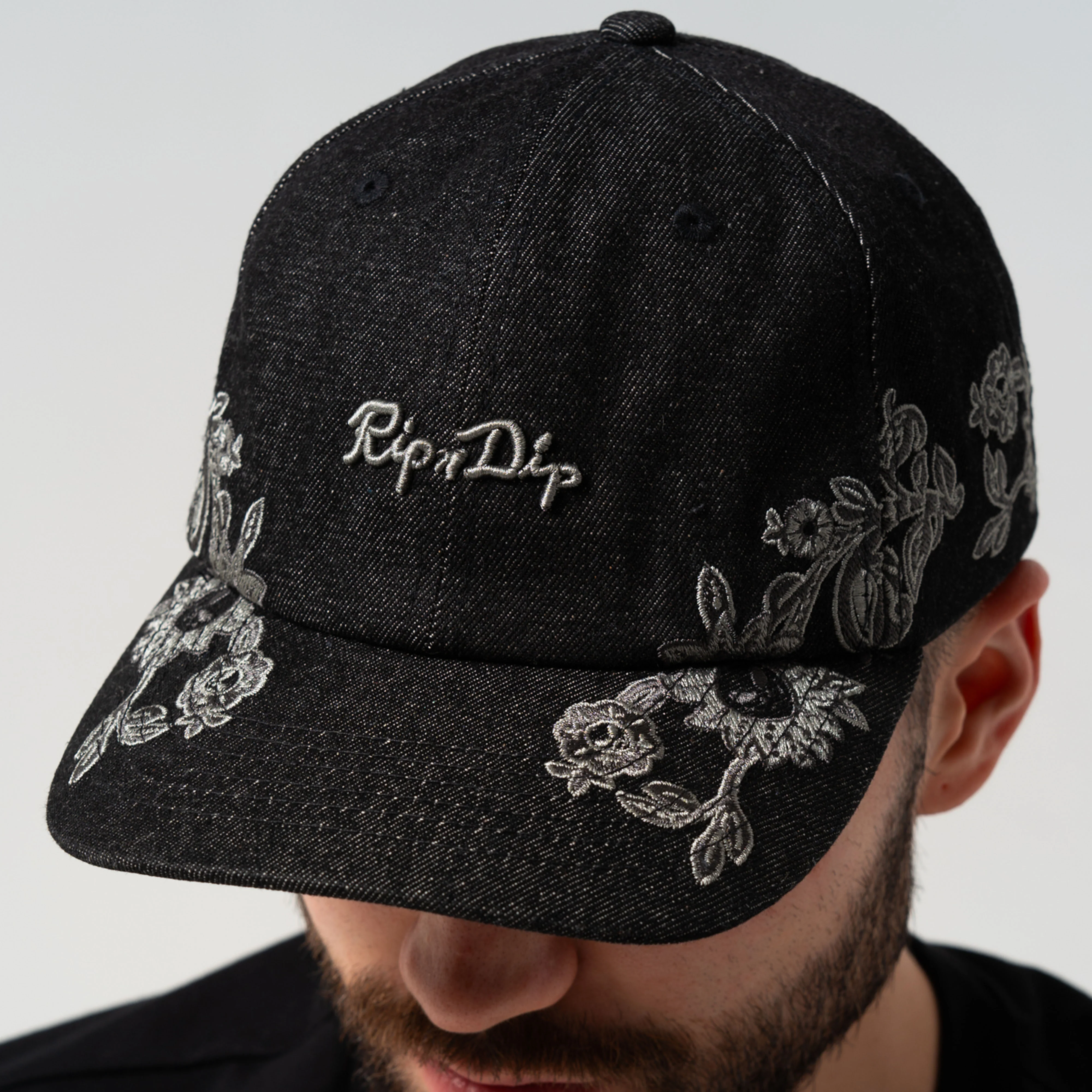 Space Garden Dad Hat (Black Vintage Wash) - Image 3
