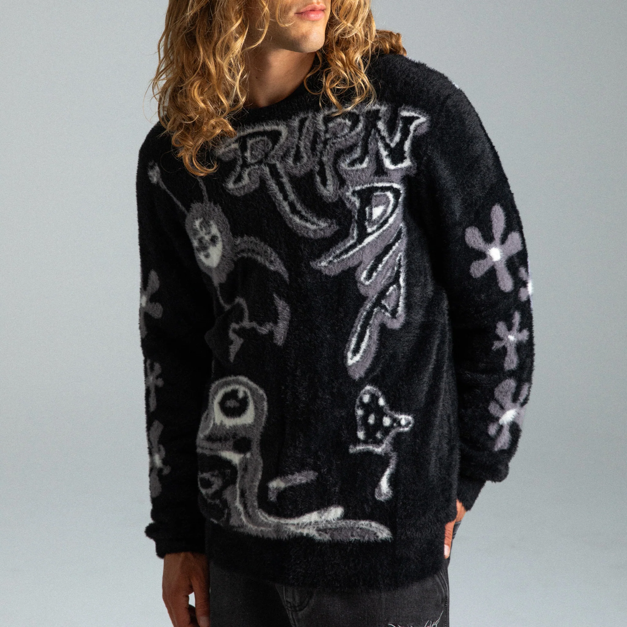 Space Walk Mohair Sweater (Black) - Image 2