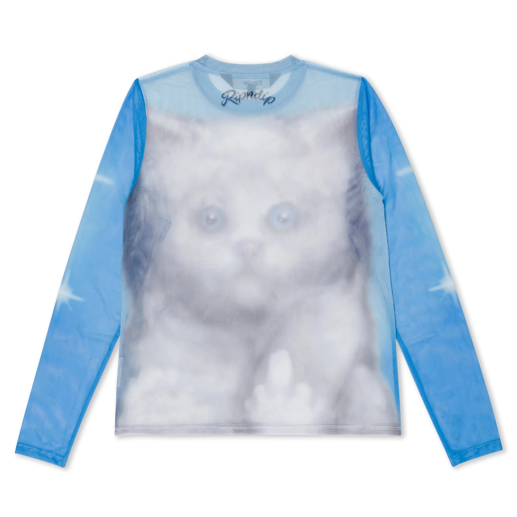 Sprinkles Long Sleeve Mesh Top (Light Blue) - Image 2