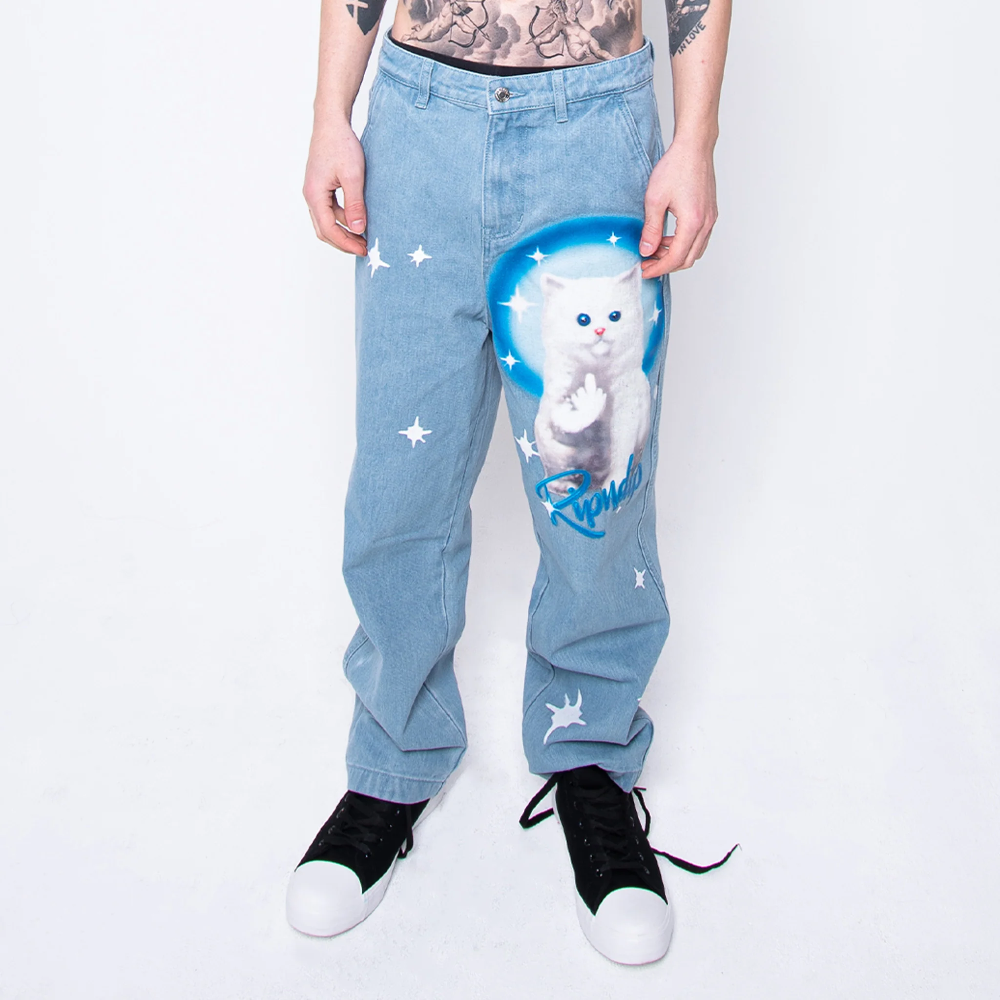 Sprinkles Wide Leg Denim Pants (Medium Wash) - Image 5