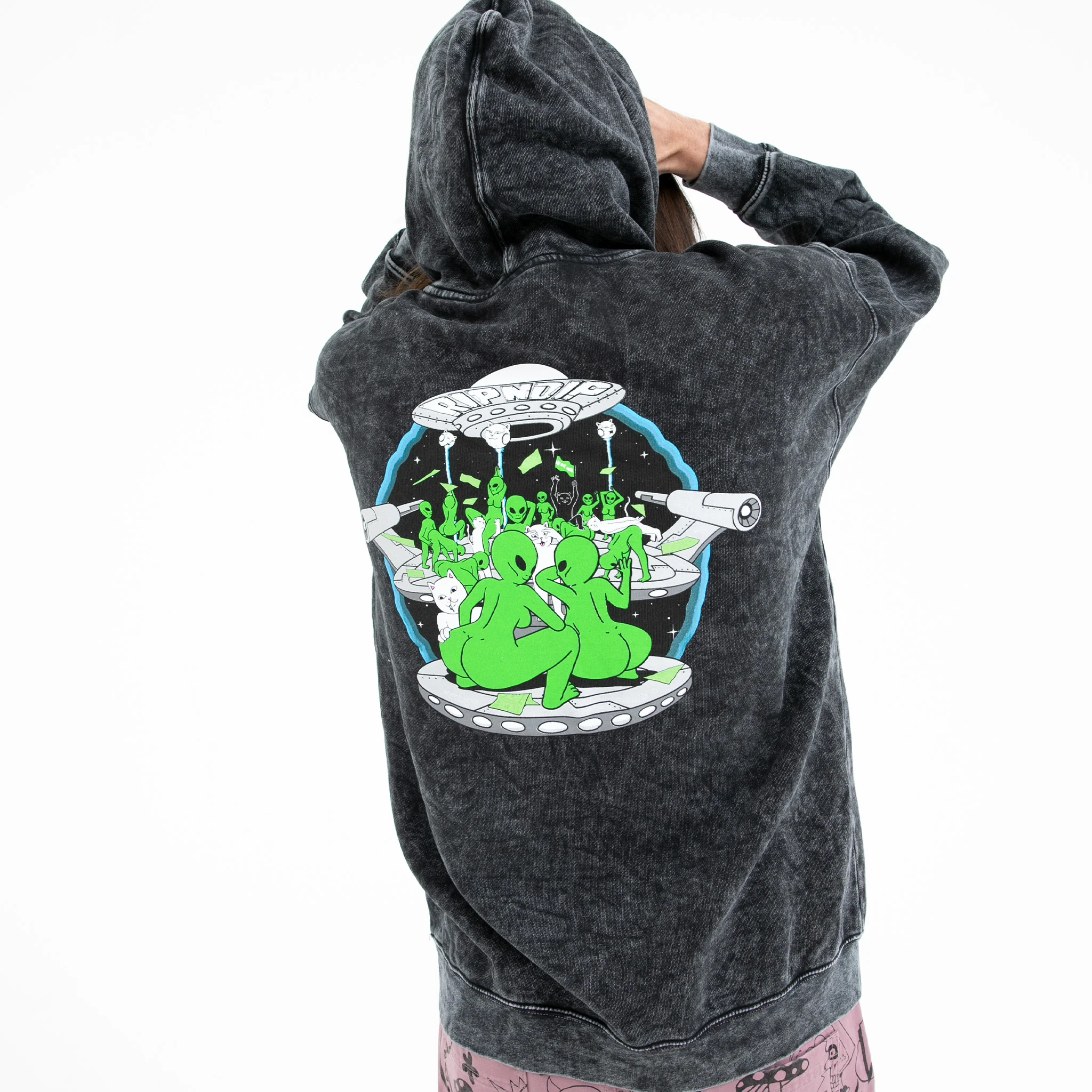 Stripndip Hoodie (Black Mineral Wash) - Image 2