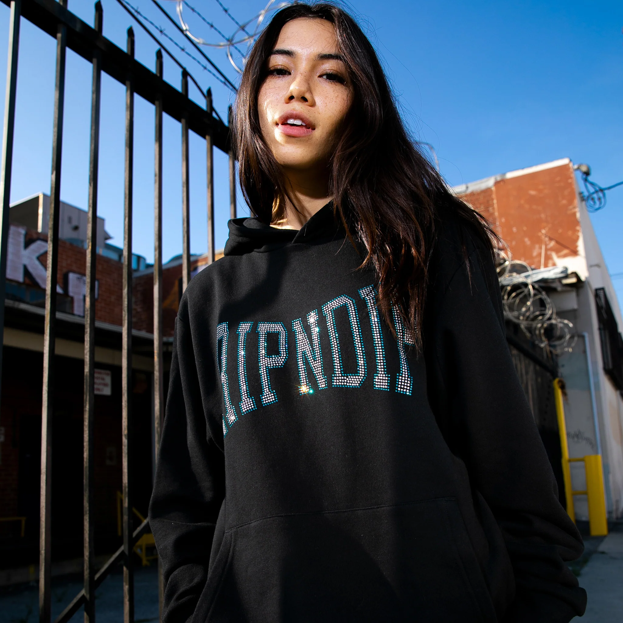 Summer Revenge Rhinestone Hoodie (Black) - Image 2