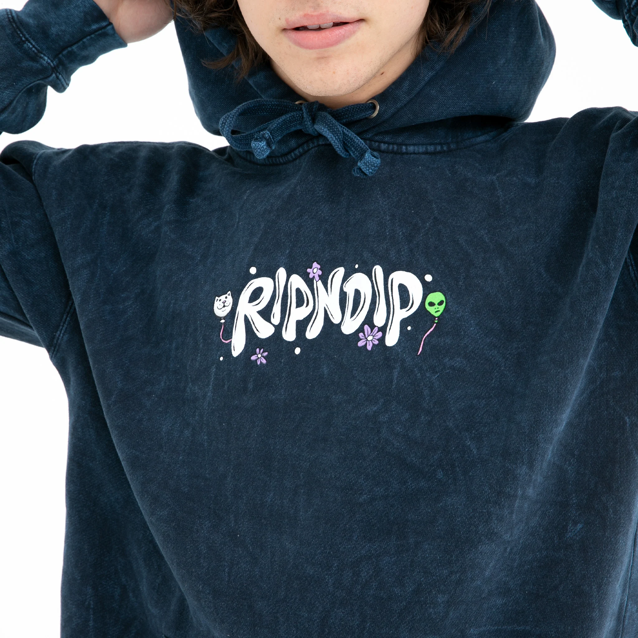 Super High Hoodie (Navy Mineral Wash) - Image 2