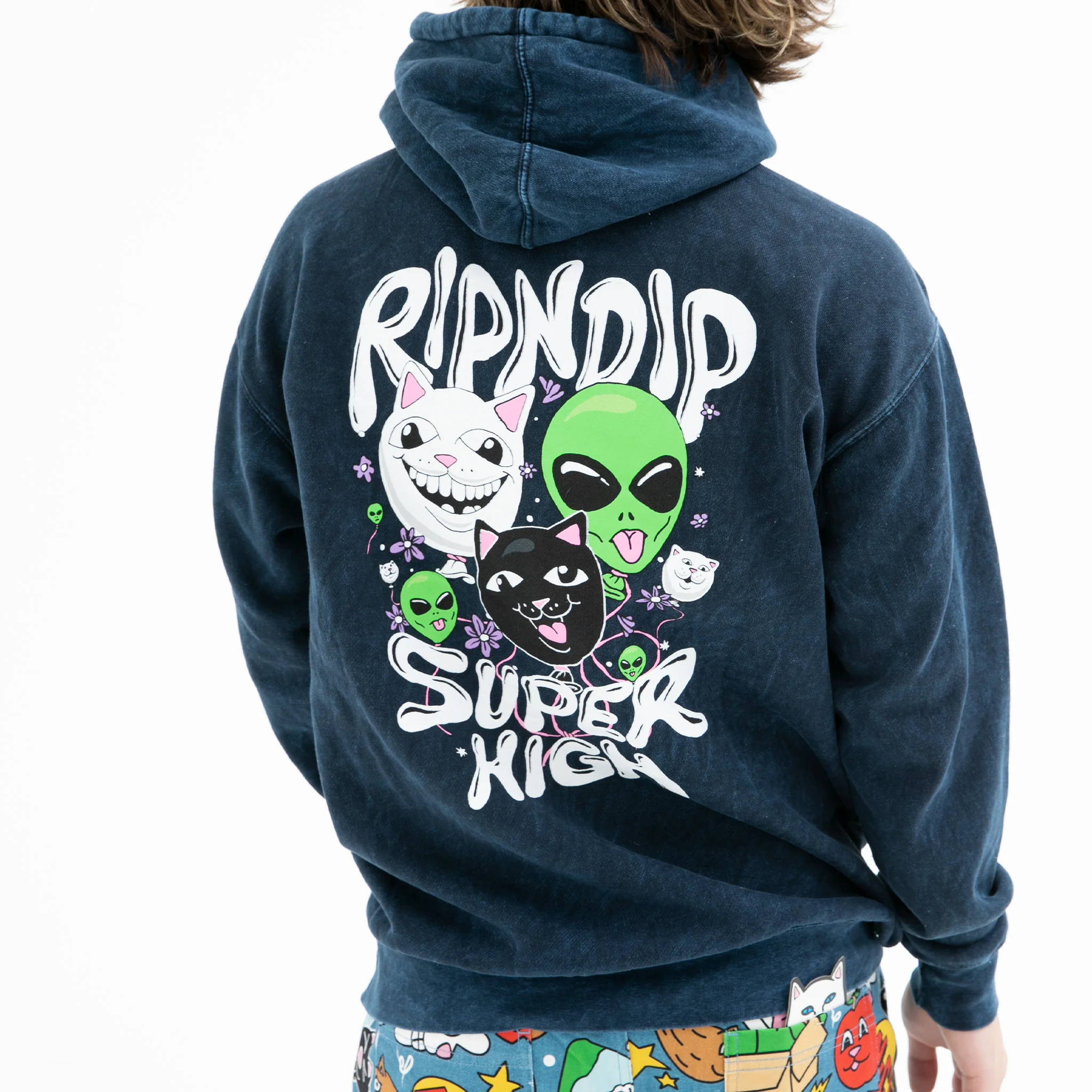 Super High Hoodie (Navy Mineral Wash) - Image 3