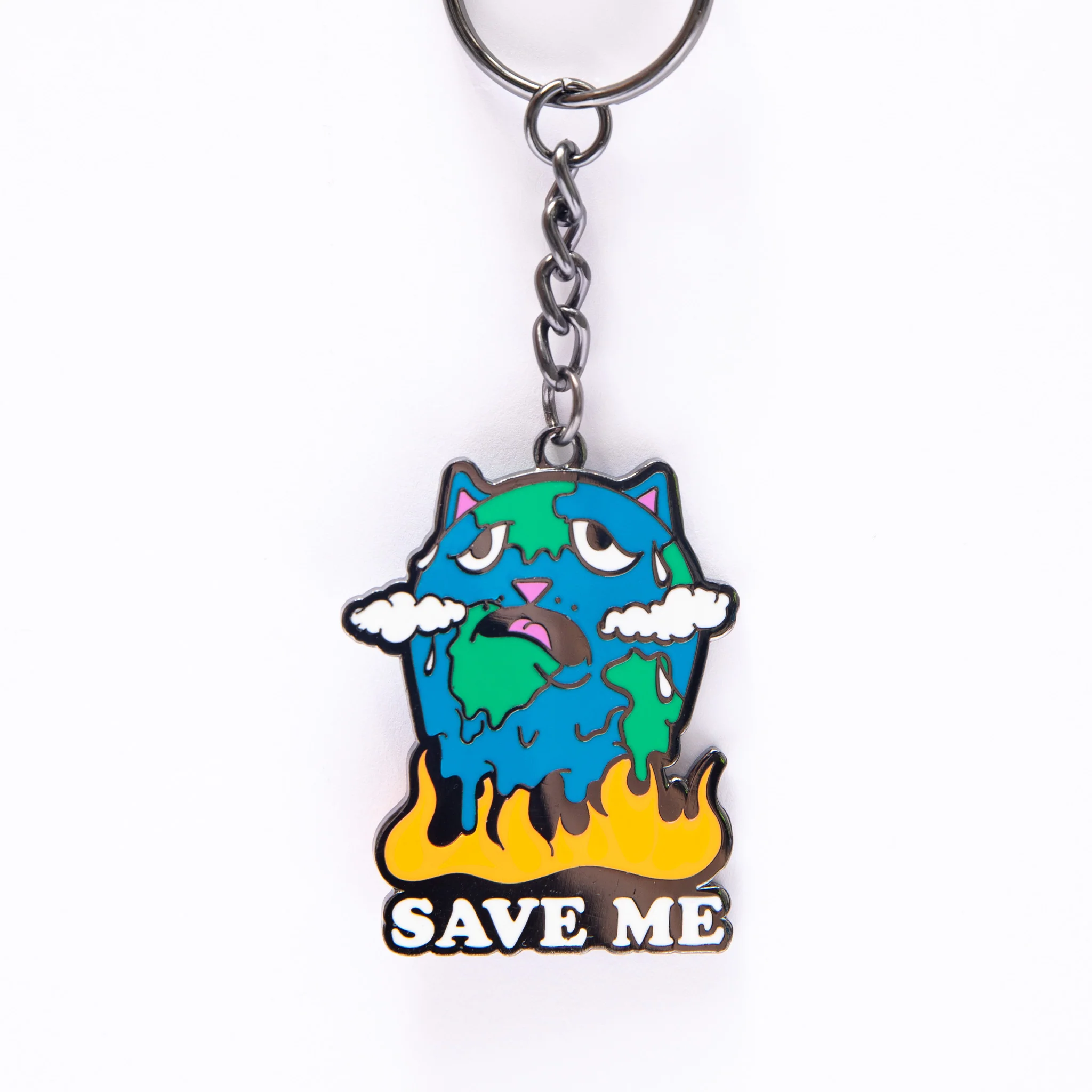 Save The World Keychain (Black) - Image 2