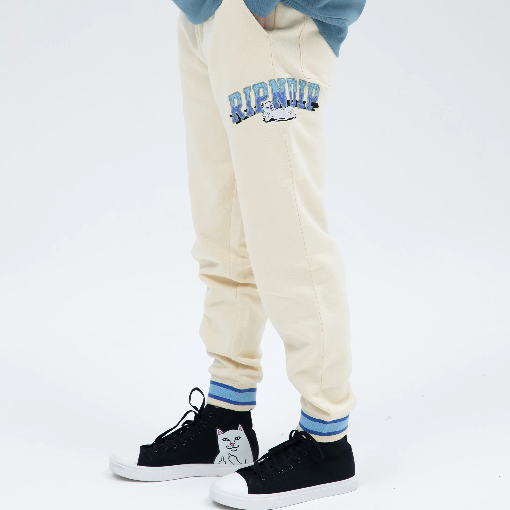 Team Spirit Embroidered Sweatpants (Natural) - Image 2
