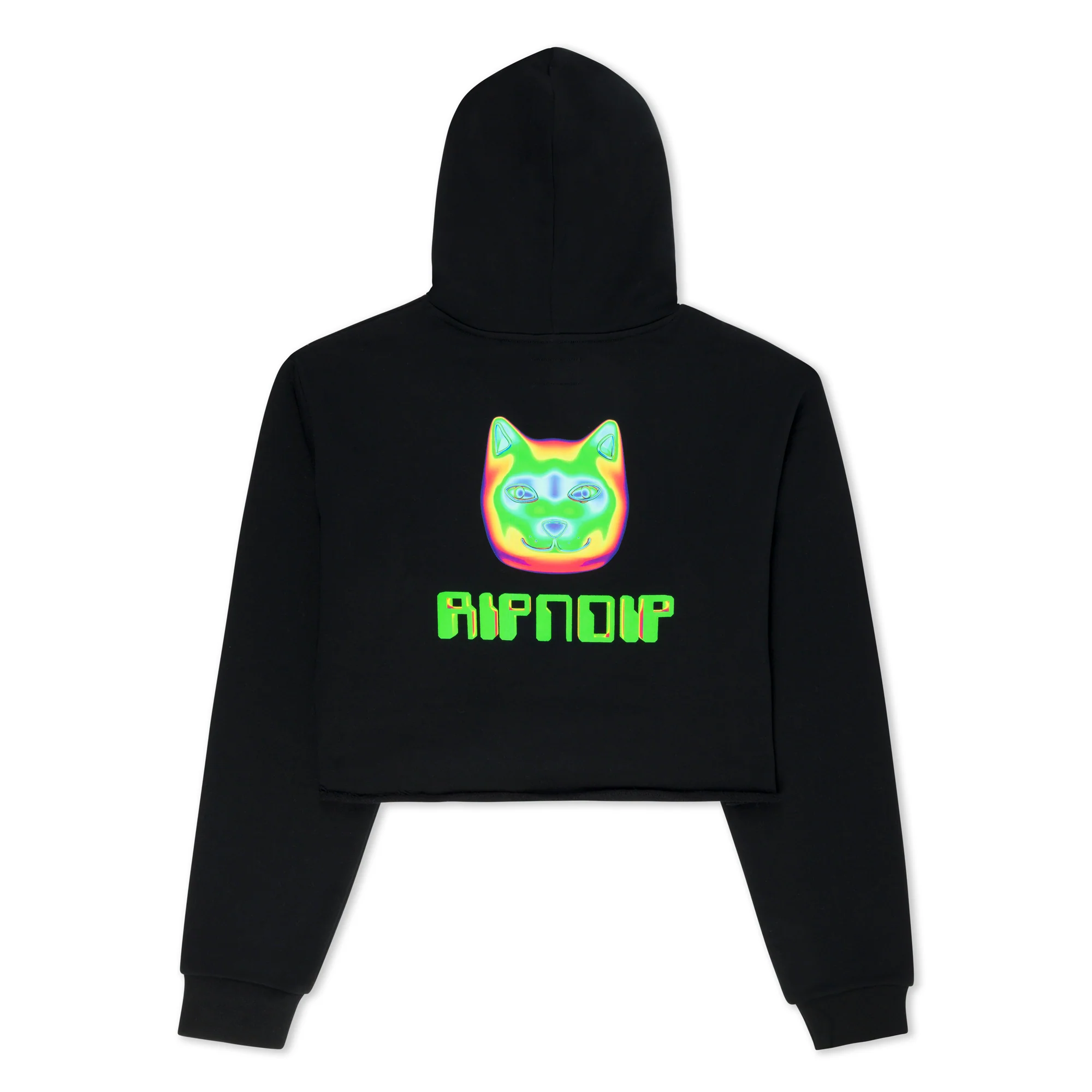 Thermal Nermal Cropped Hoodie (Black) - Image 3