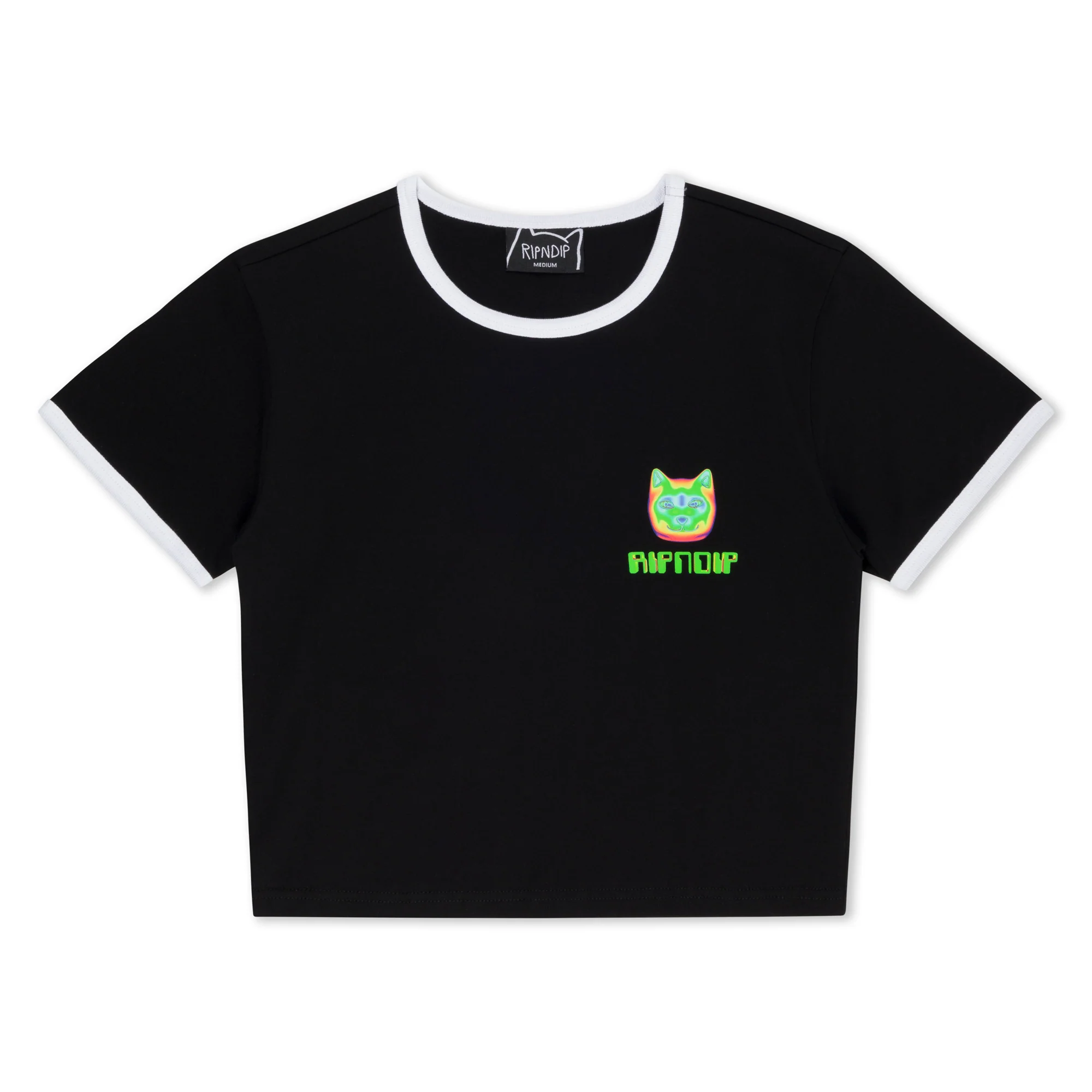 Thermal Nermal Cropped Ringer Tee (Black) - Image 3