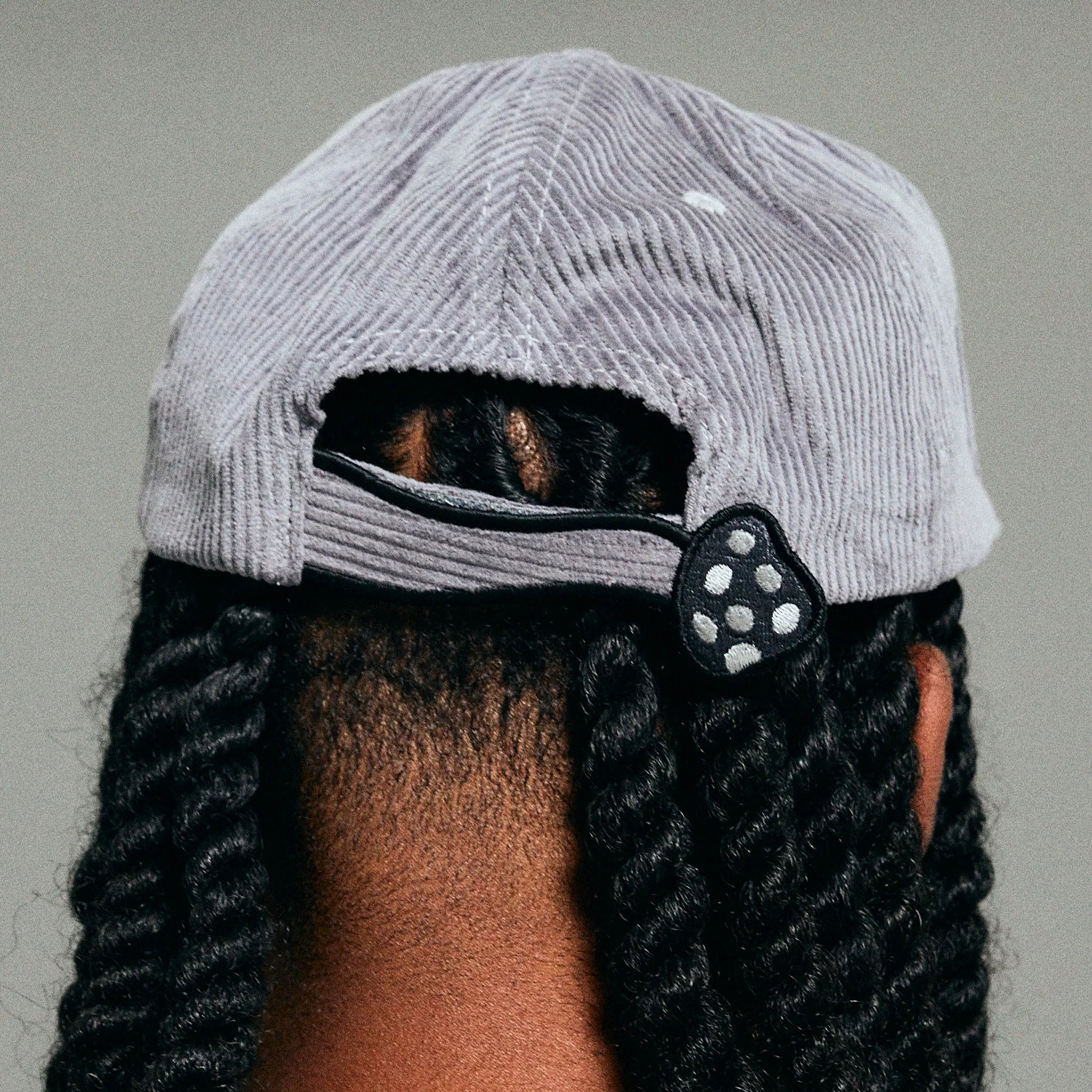 Toadstool Corduroy Velcro 6 Panel Hat (Grey) - Image 2