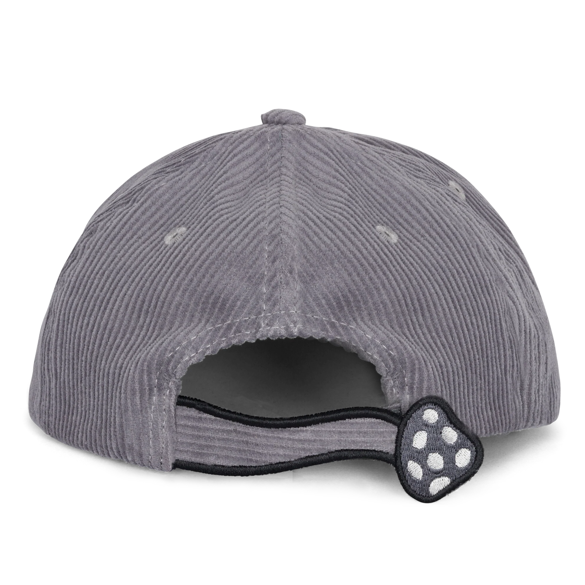 Toadstool Corduroy Velcro 6 Panel Hat (Grey) - Image 4