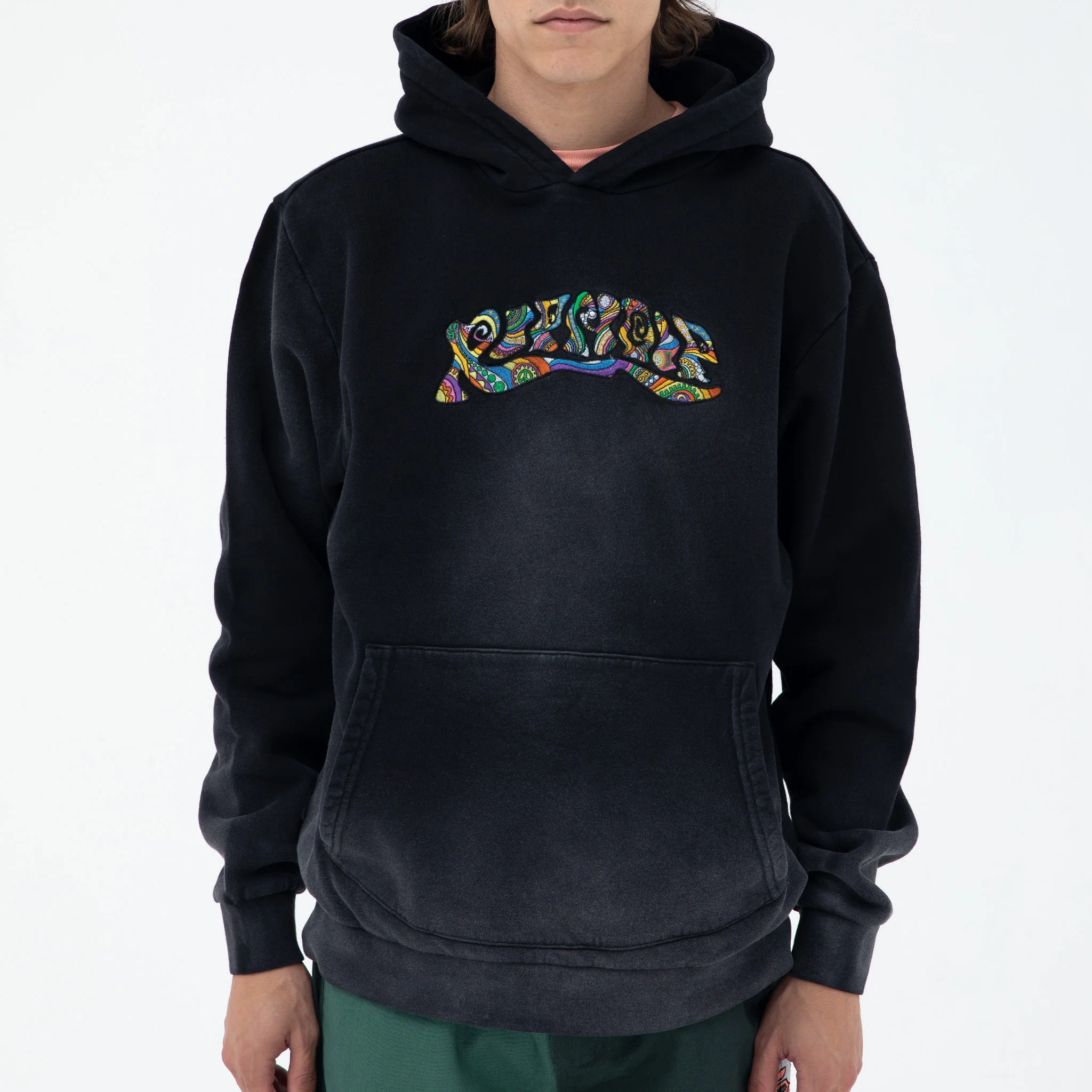 Tribe Embroidered Hoodie (Faded Black) - Image 2
