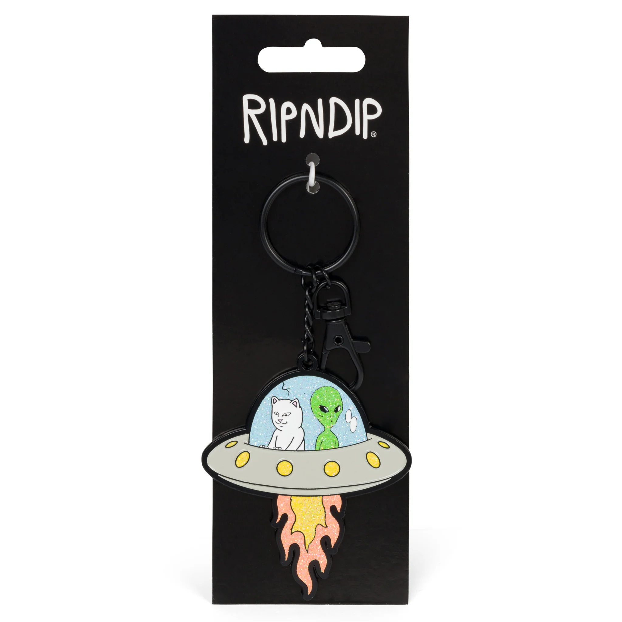 U.F.O Metal Keychain (Silver) - Image 2