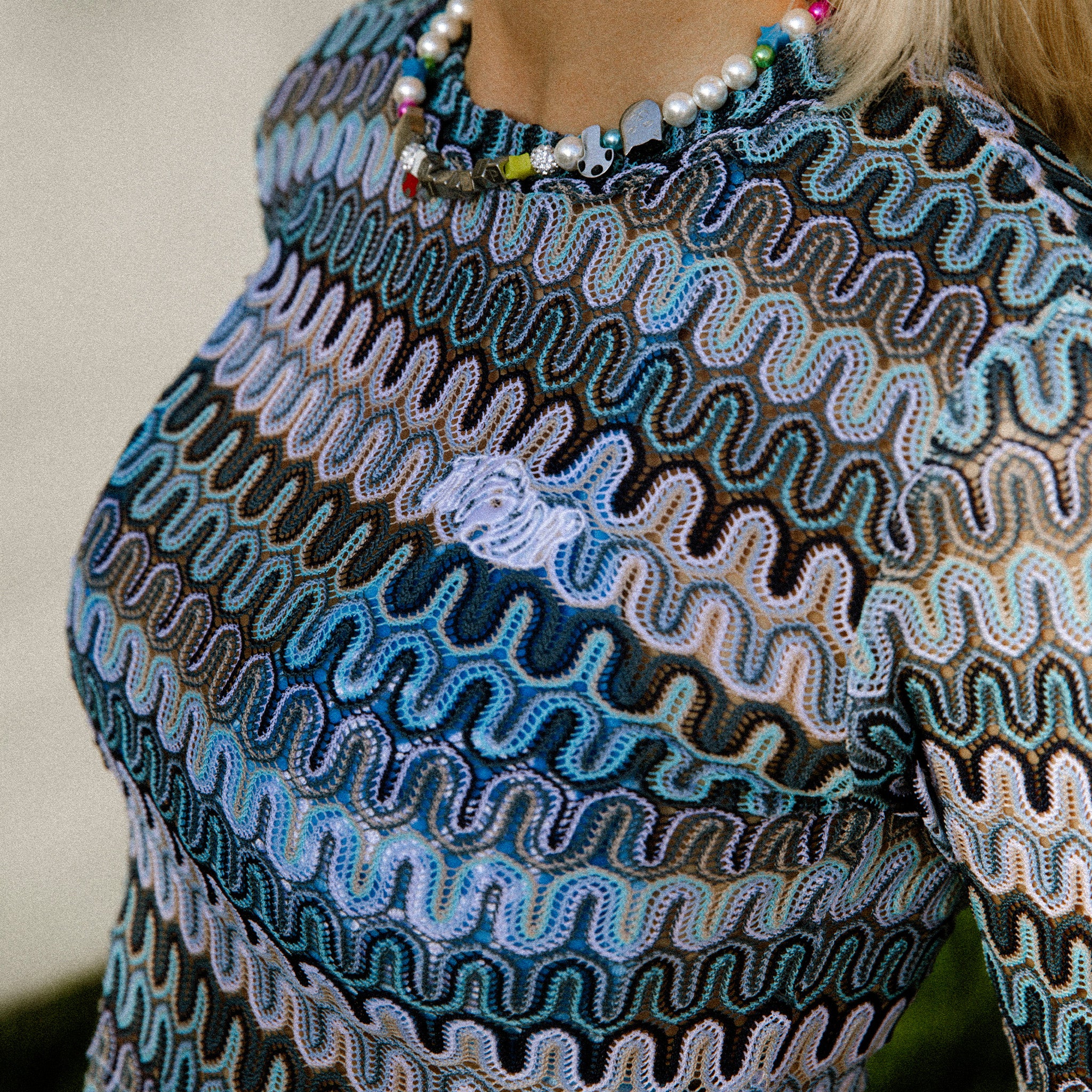 Waves Crochet Crop Long Sleeve (Multi) - Image 3