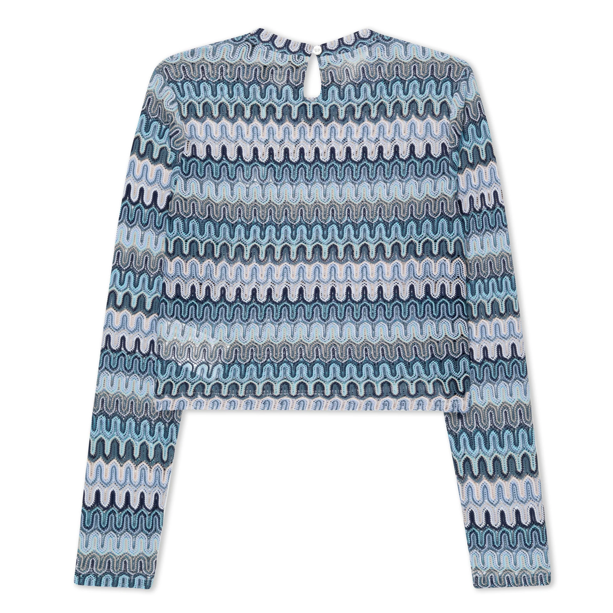 Waves Crochet Crop Long Sleeve (Multi) - Image 4