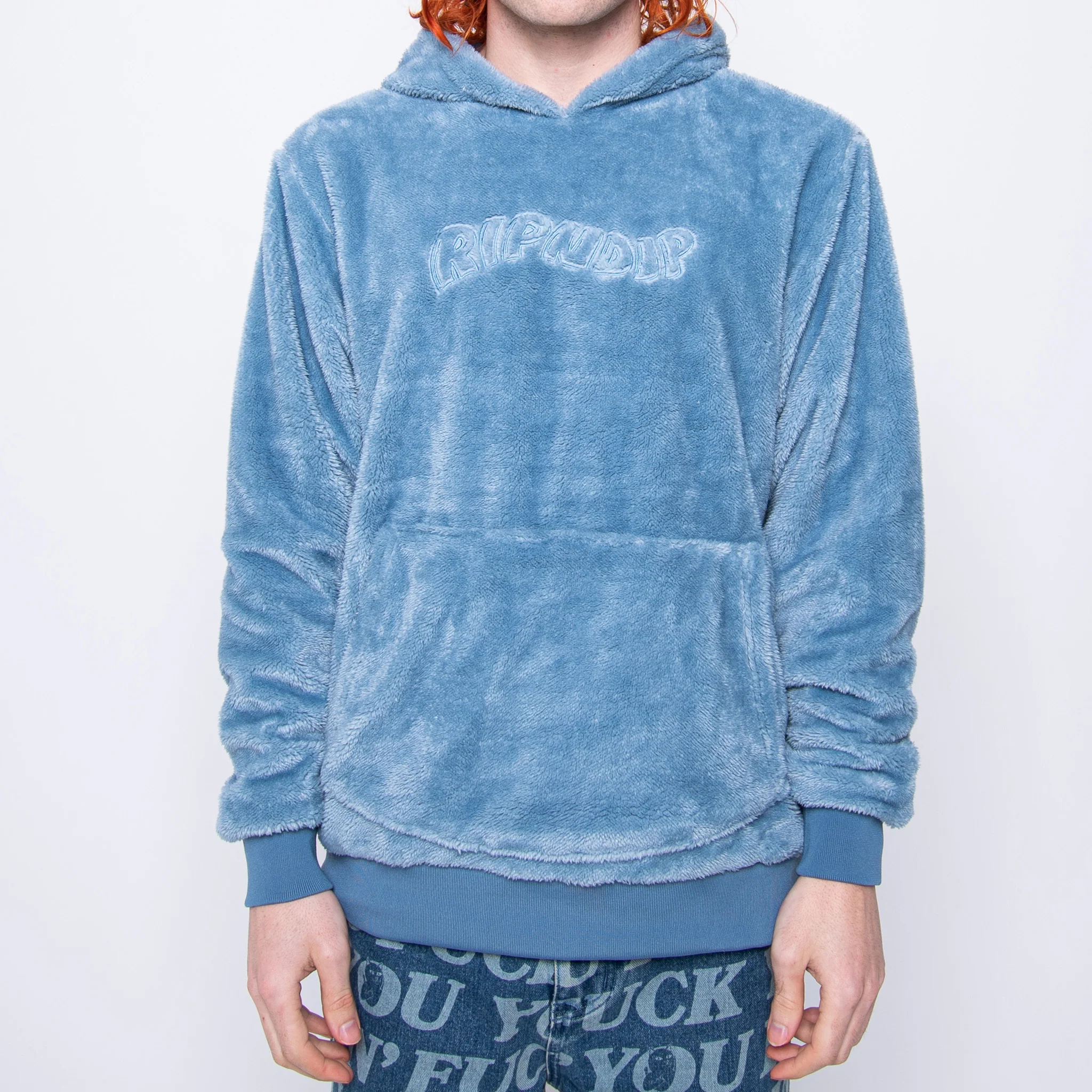 Waves Sherpa Hoodie (Light Slate) - Image 2