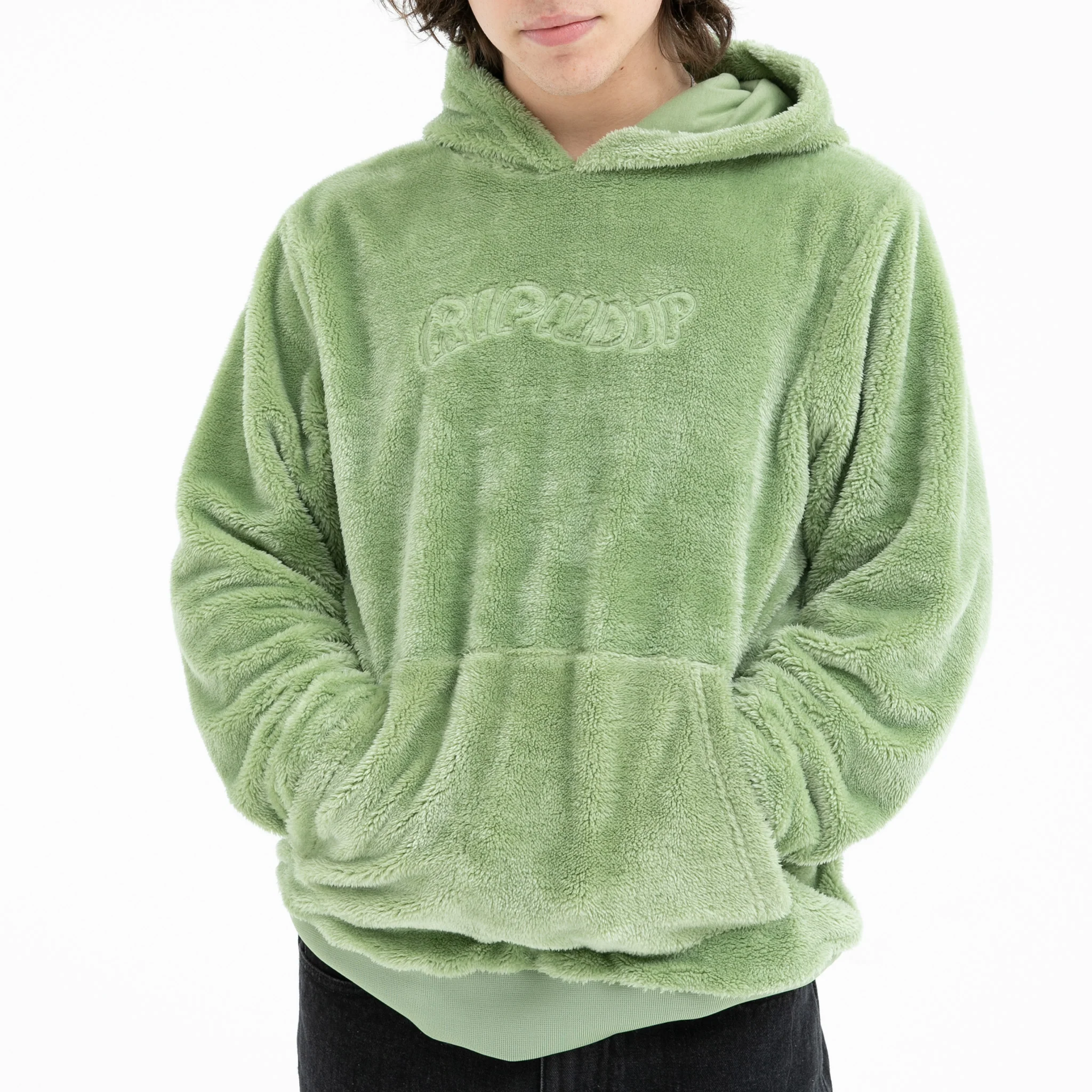 Waves Sherpa Hoodie (Pistachio) - Image 2