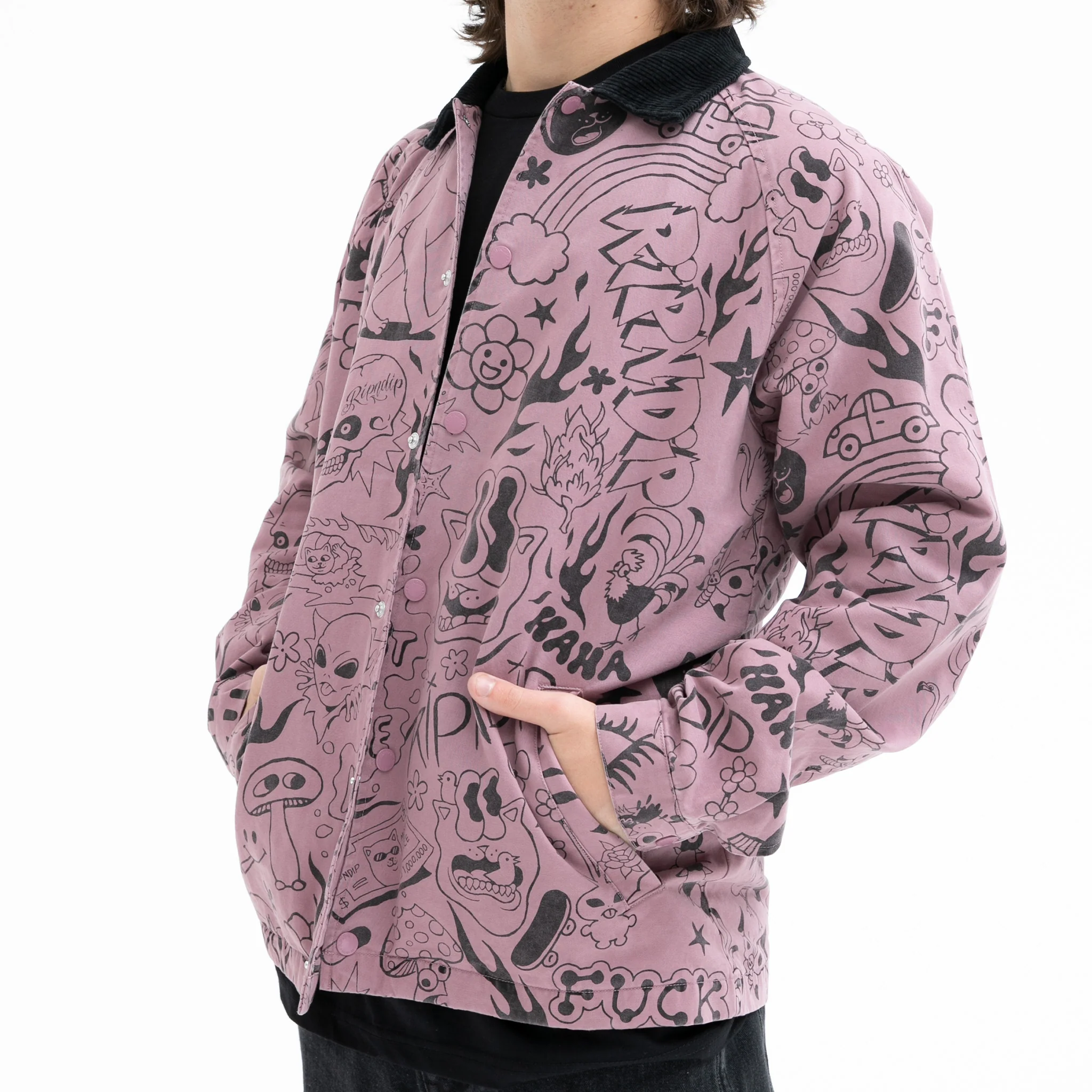 We Don't Care Coaches Jacket (Mauve) - Image 2