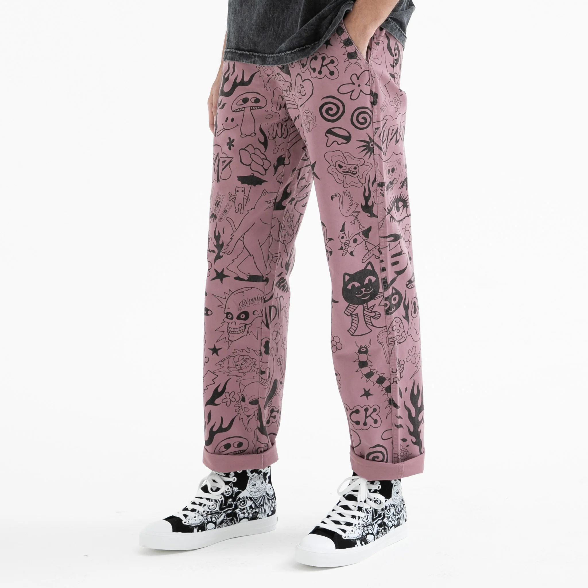 We Don't Care Twill Pants (Mauve) - Image 2