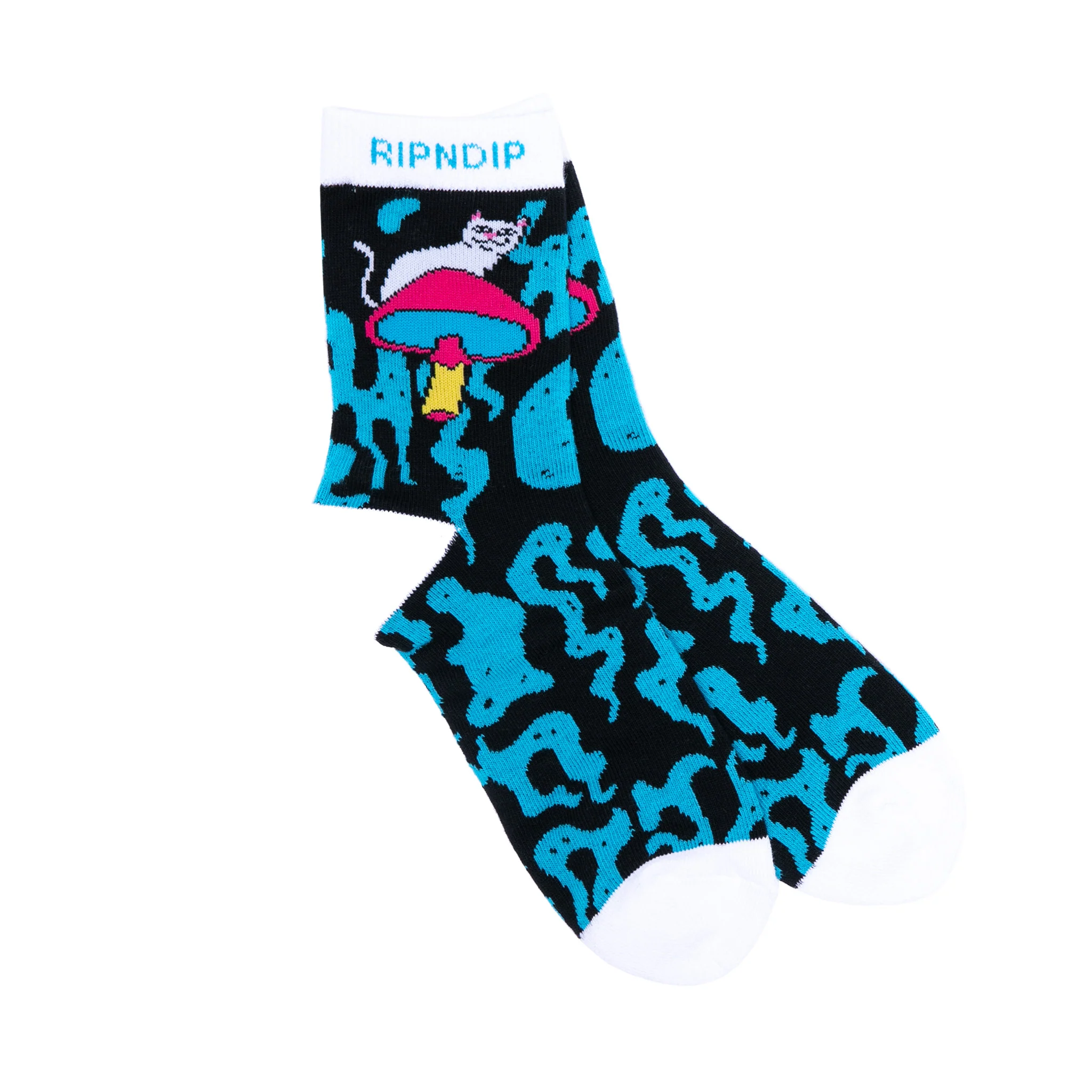 Psychedelic Mid Socks (Blue/Black) - Image 2