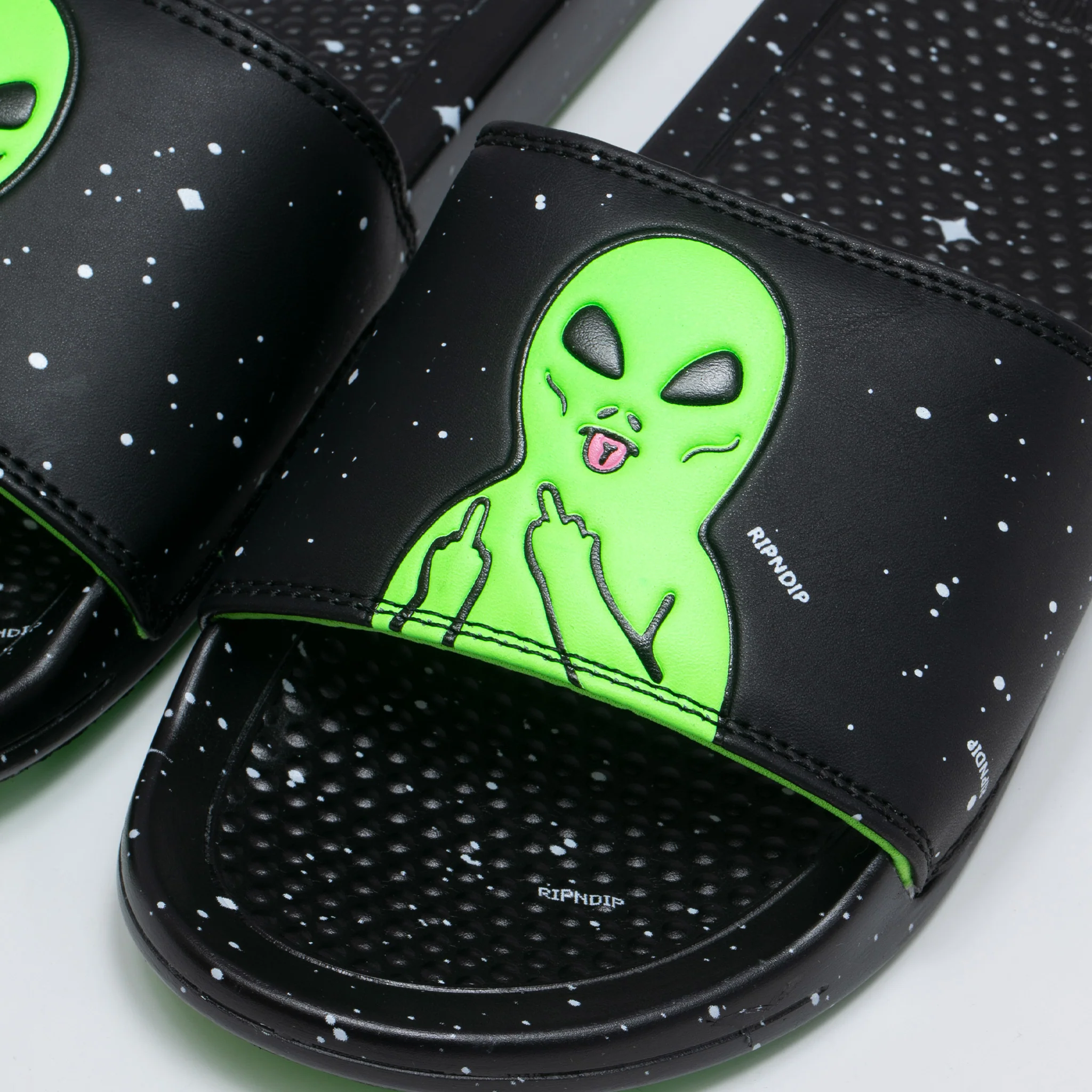 We Out Here Slides (Black/Neon Green) - Image 3