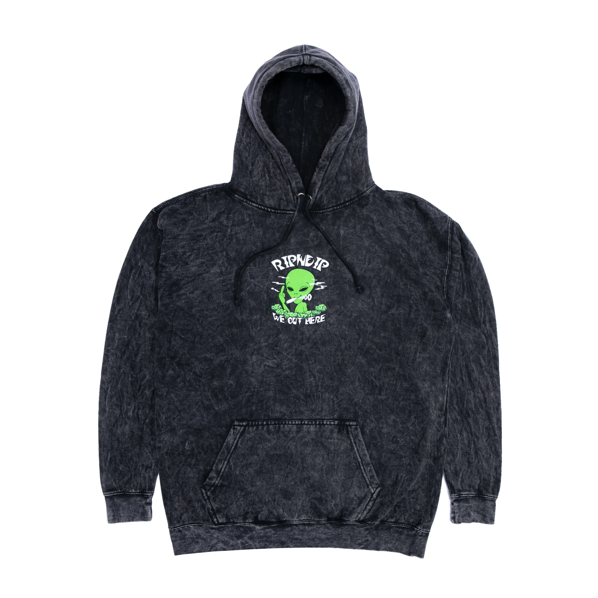 We Out Here Smoking Hoodie (Black Mineral Wash) - Image 3