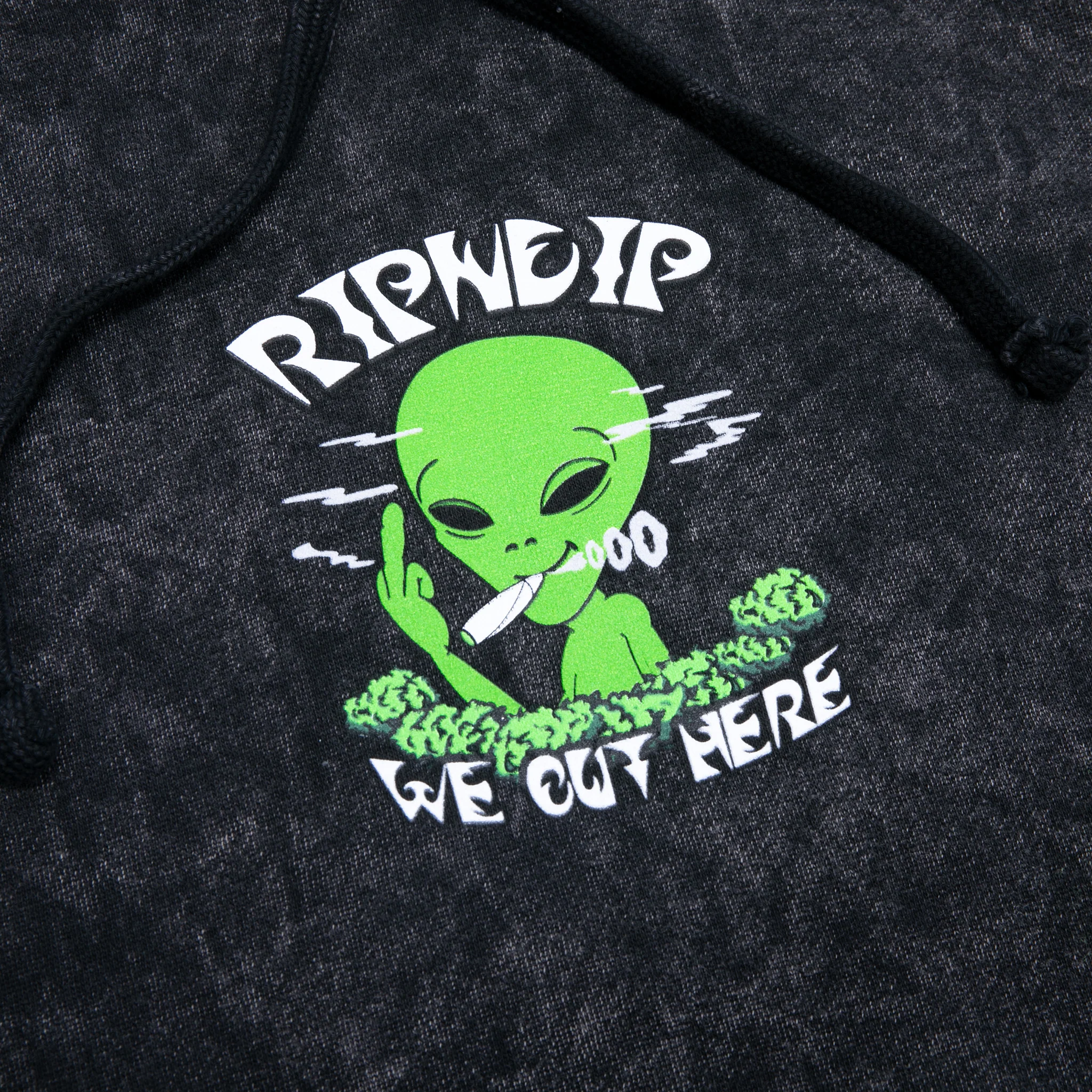 We Out Here Smoking Hoodie (Black Mineral Wash) - Image 4