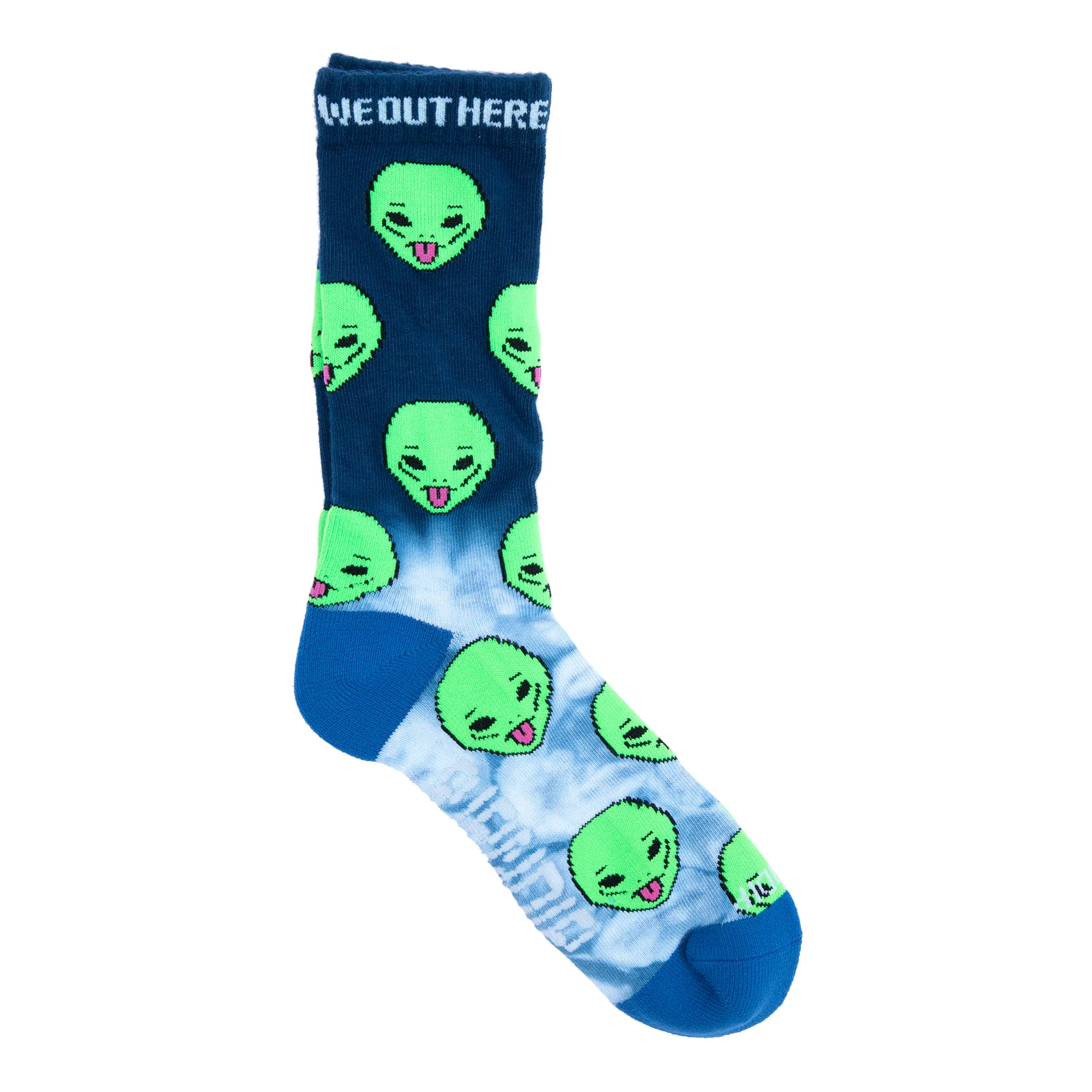 We Out Here Socks (Blue Half Dye)
