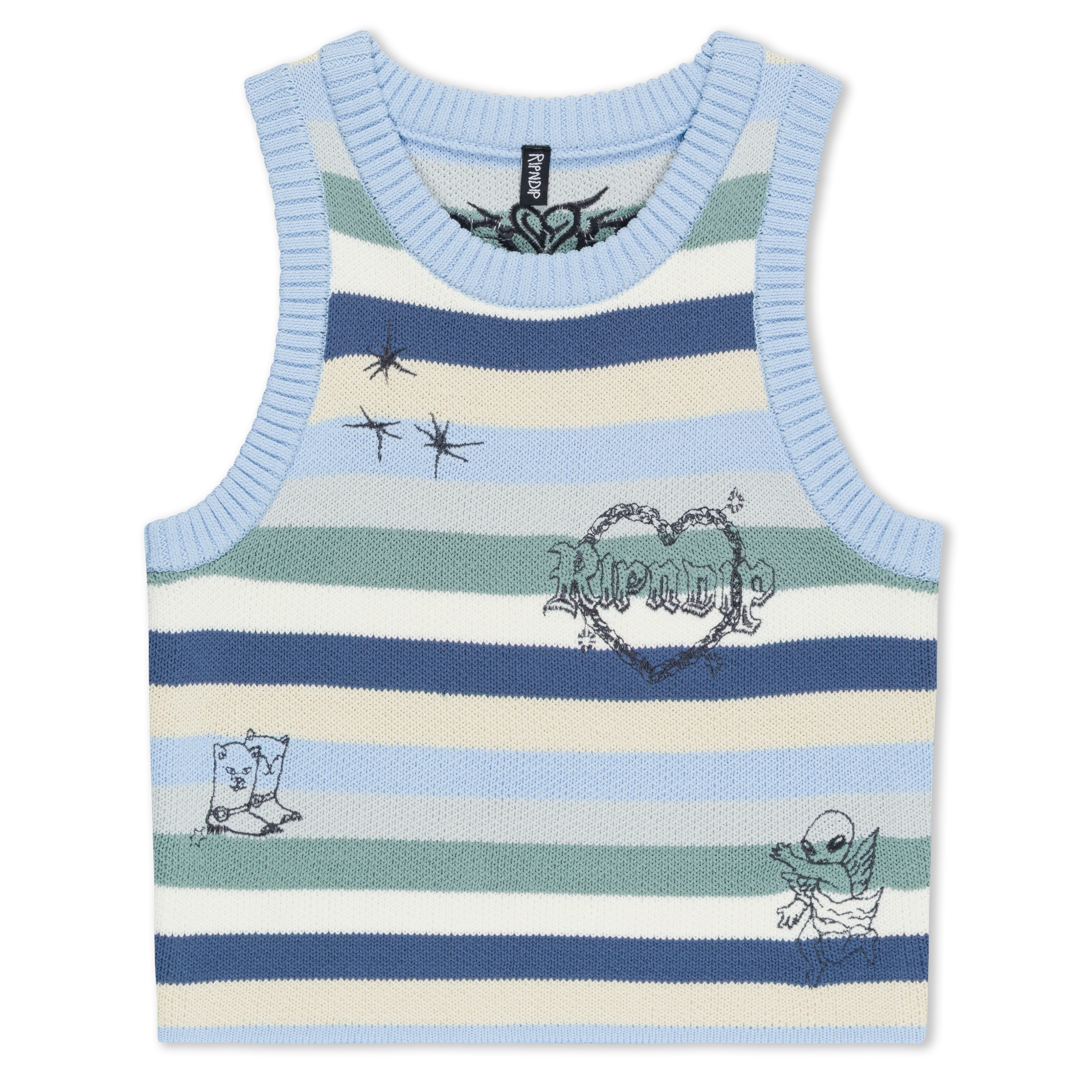 Westside Crochet Crop Tank (Powder Blue)